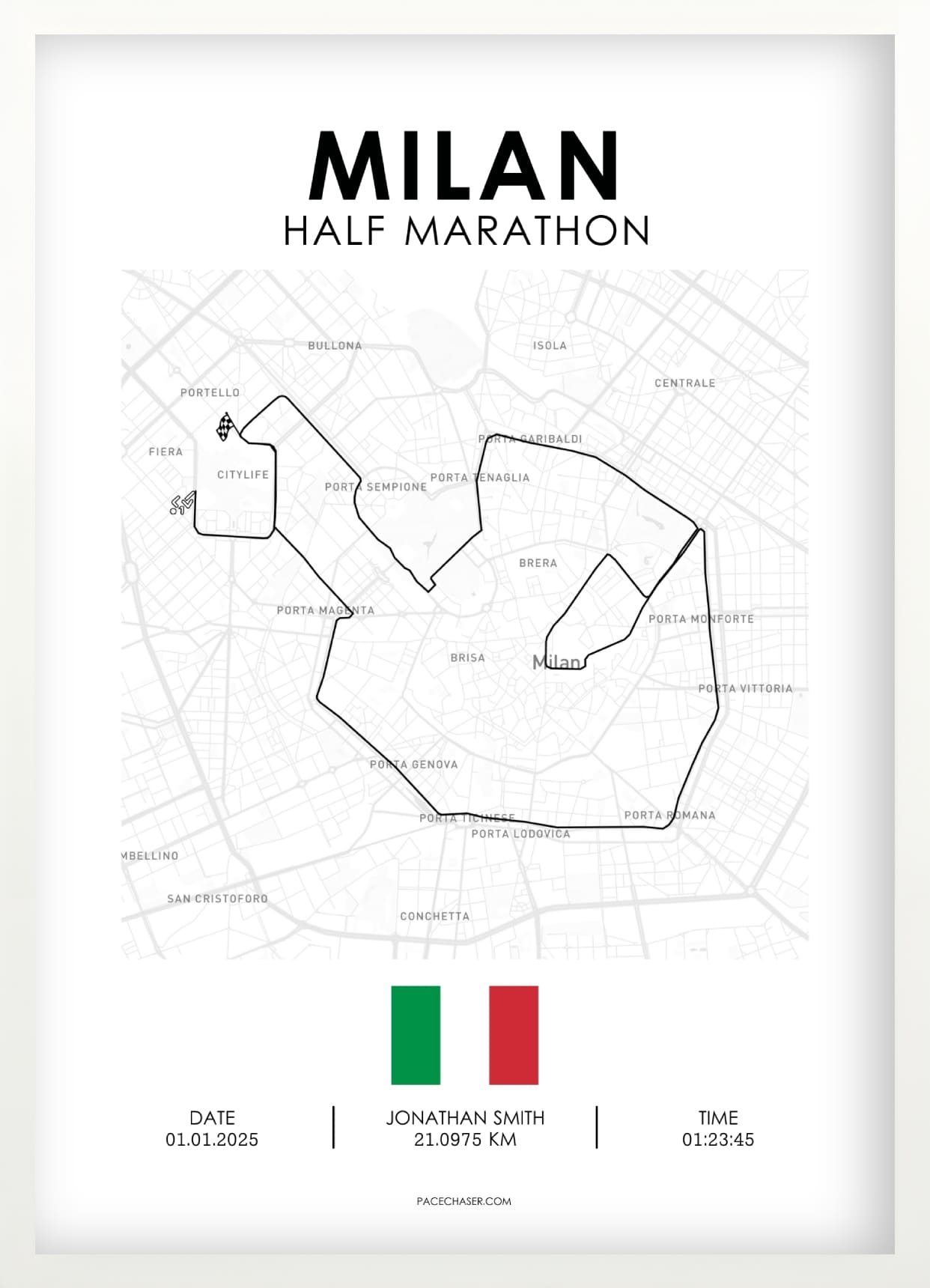 Halbmarathon Mailand Poster (Milano 21)