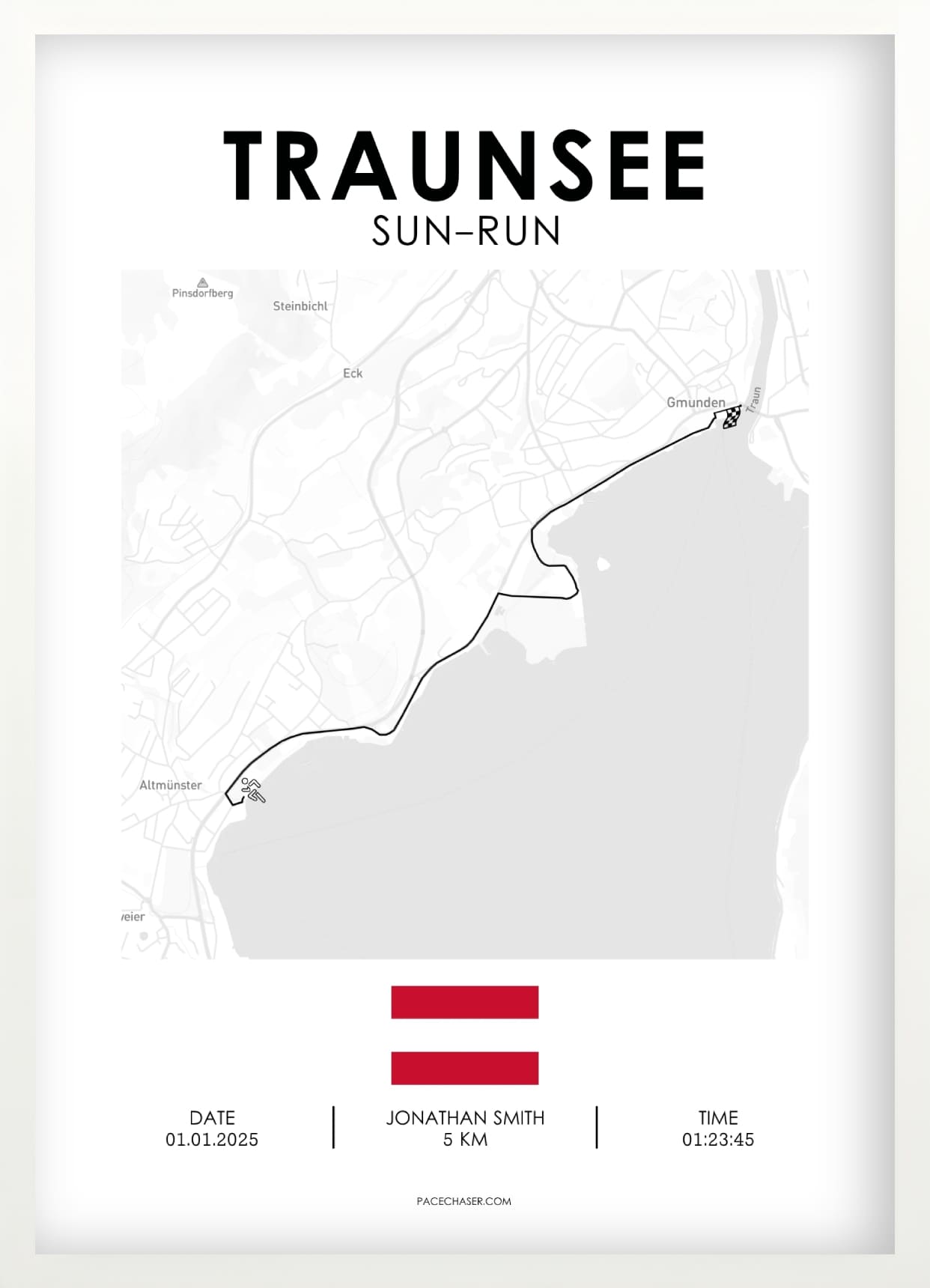 Traunsee Halvmaraton / Genuss-Lauf / Sun-Run Løbsplakat