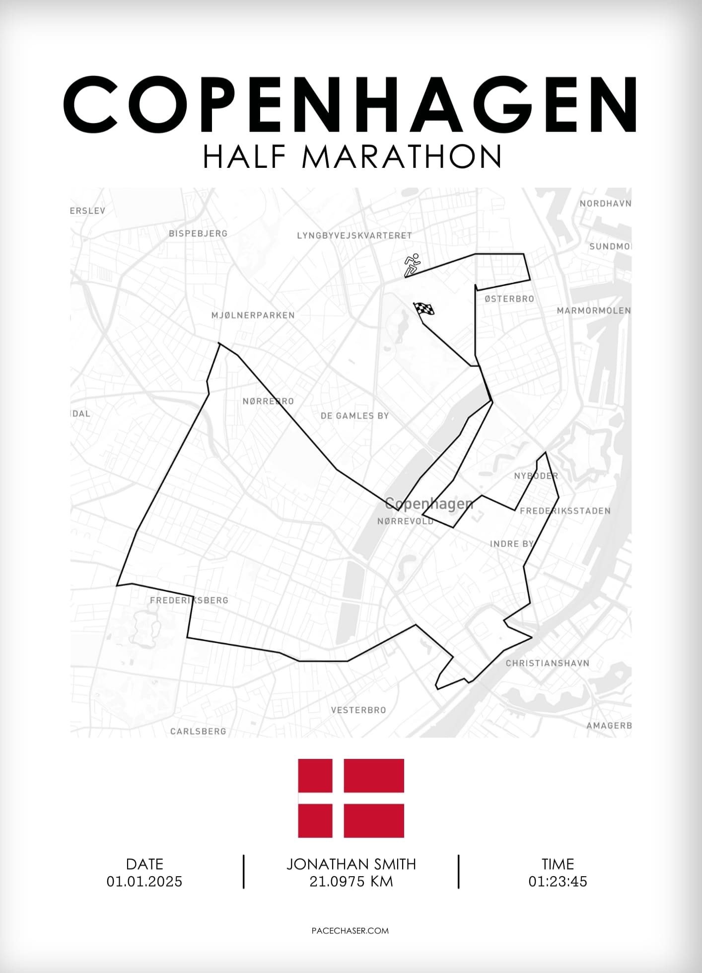 Halbmarathon Kopenhagen Poster (Superhalf)  -  bis 2024