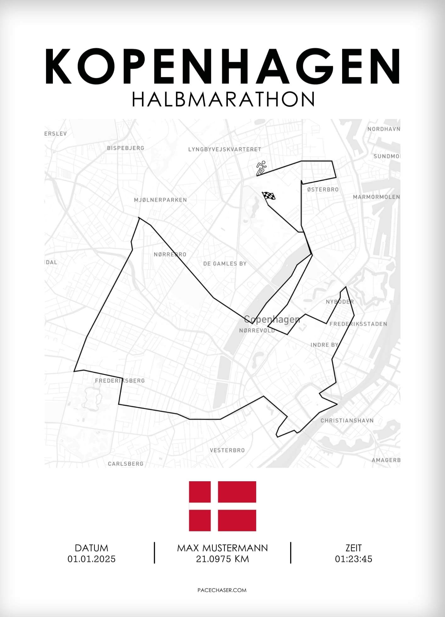 Halbmarathon Kopenhagen Poster (Superhalf)  -  bis 2024