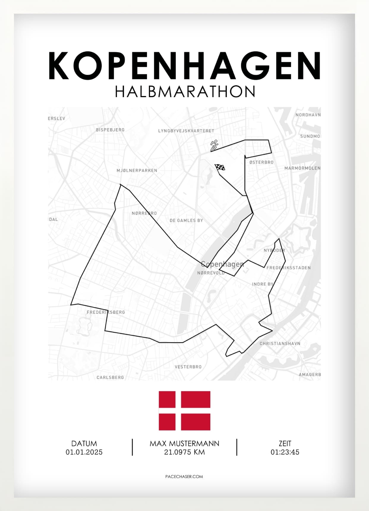 Halbmarathon Kopenhagen Poster (Superhalf)  -  bis 2024