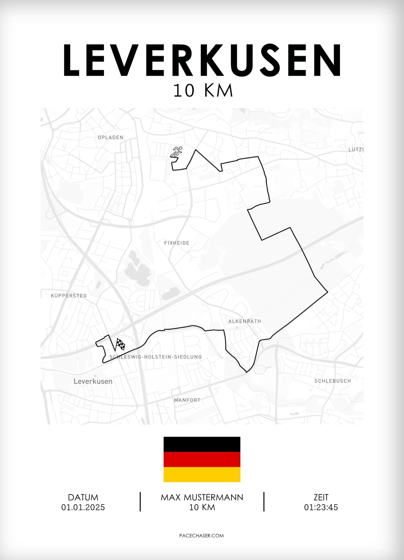 Leverkusen Half Marathon / 10 km / 5 km Race Poster