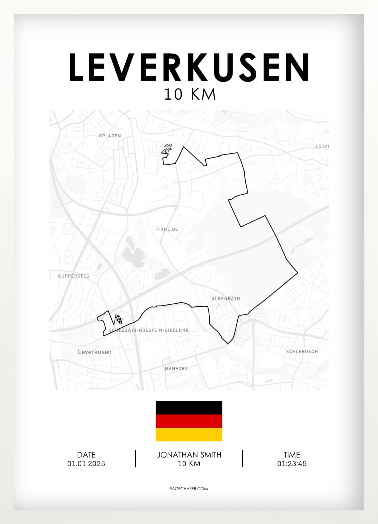 Leverkusen Half Marathon / 10 km / 5 km Race Poster