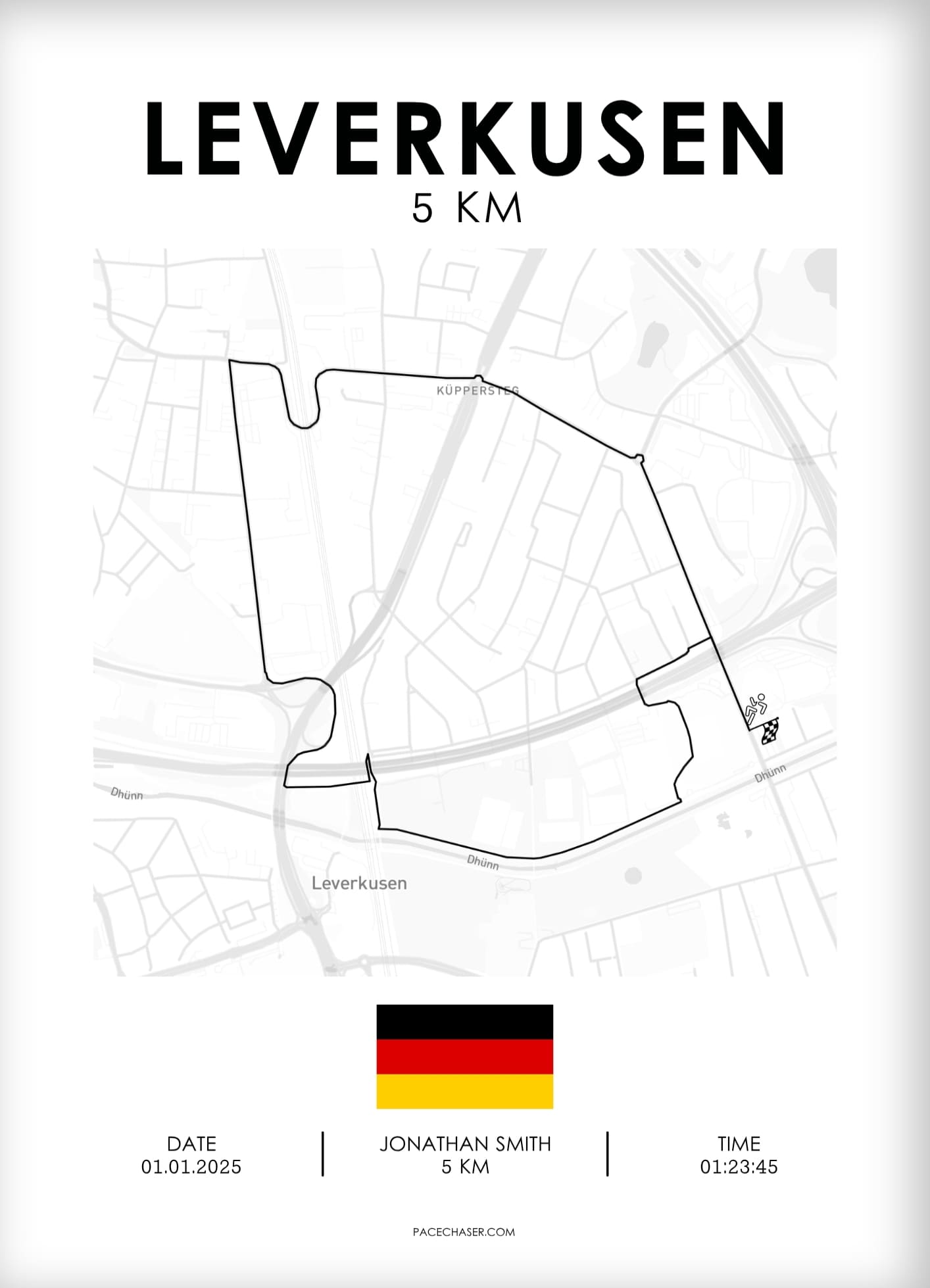 Leverkusen Half Marathon / 10 km / 5 km Race Poster