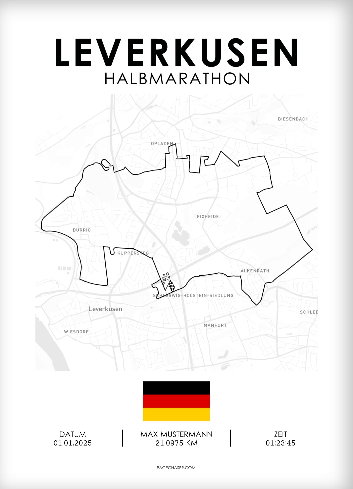 Leverkusen Half Marathon / 10 km / 5 km Race Poster