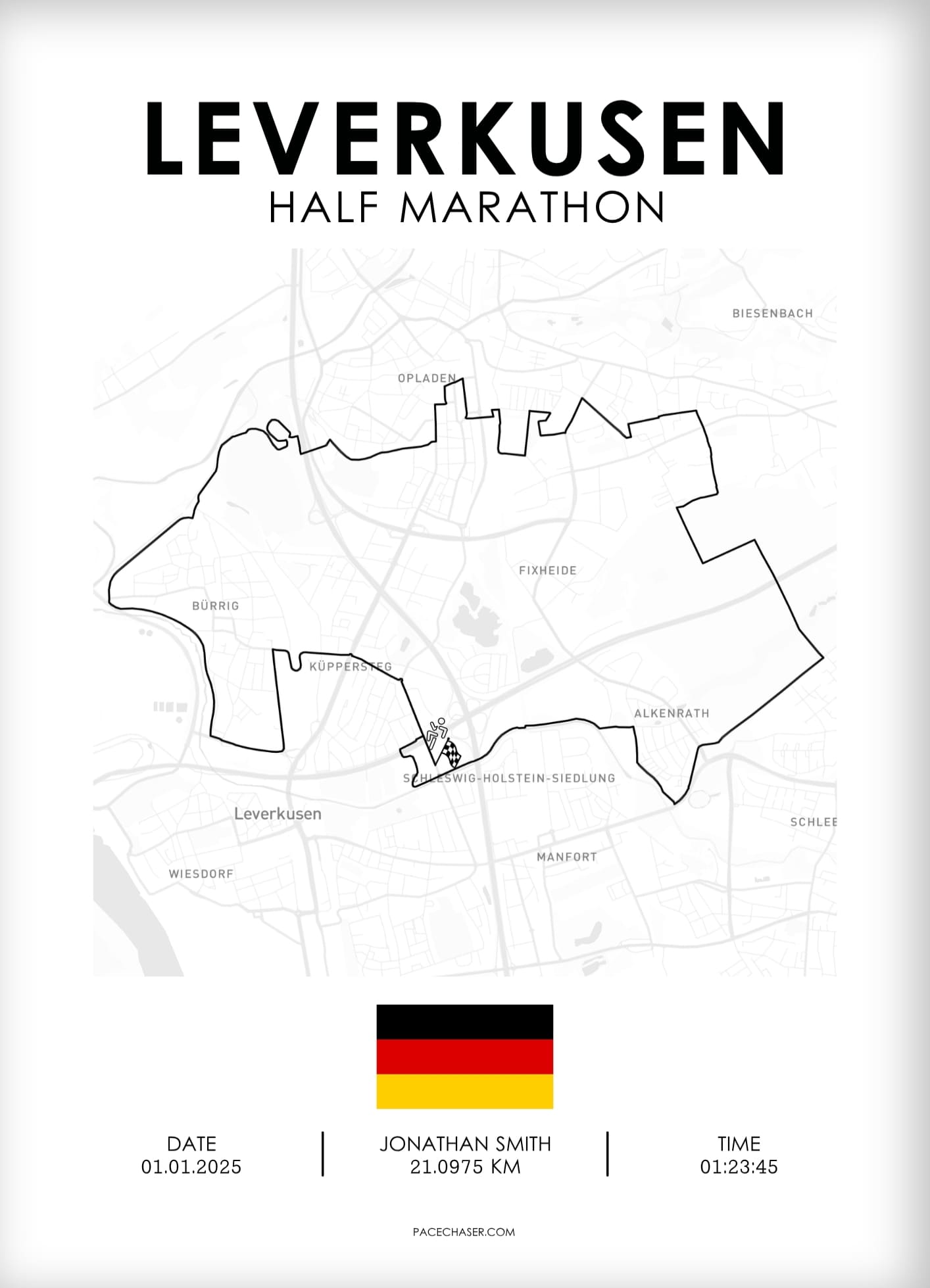 Leverkusen Half Marathon / 10 km / 5 km Race Poster