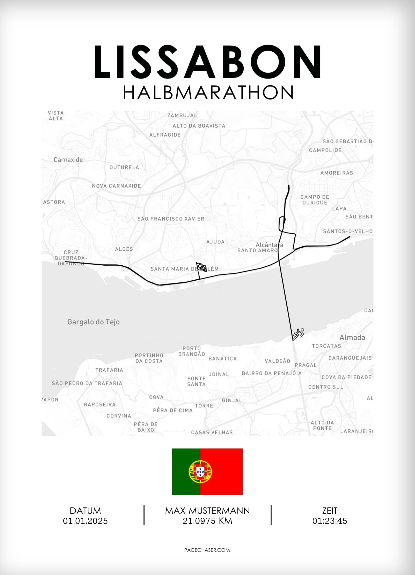 Halbmarathon Lissabon Poster (Superhalf)