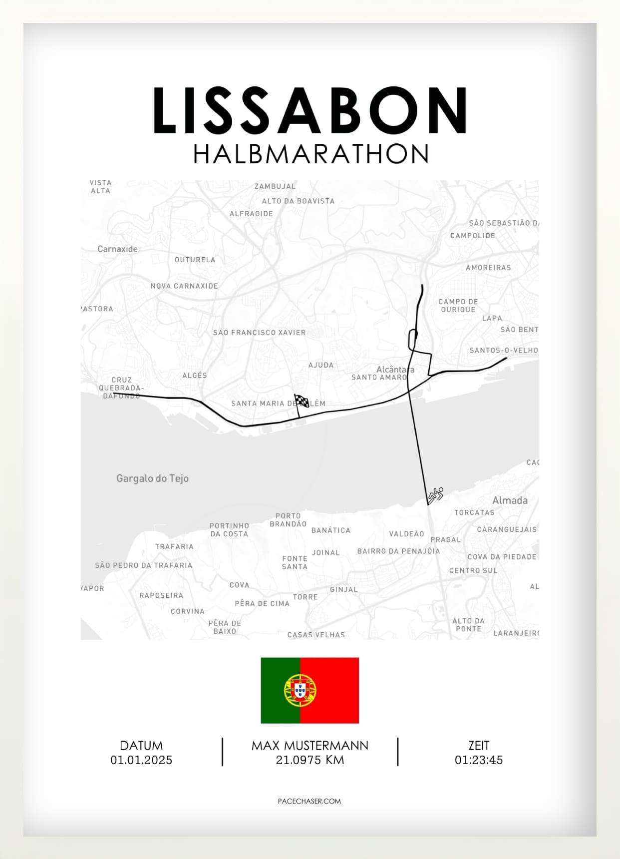 Halbmarathon Lissabon Poster (Superhalf)