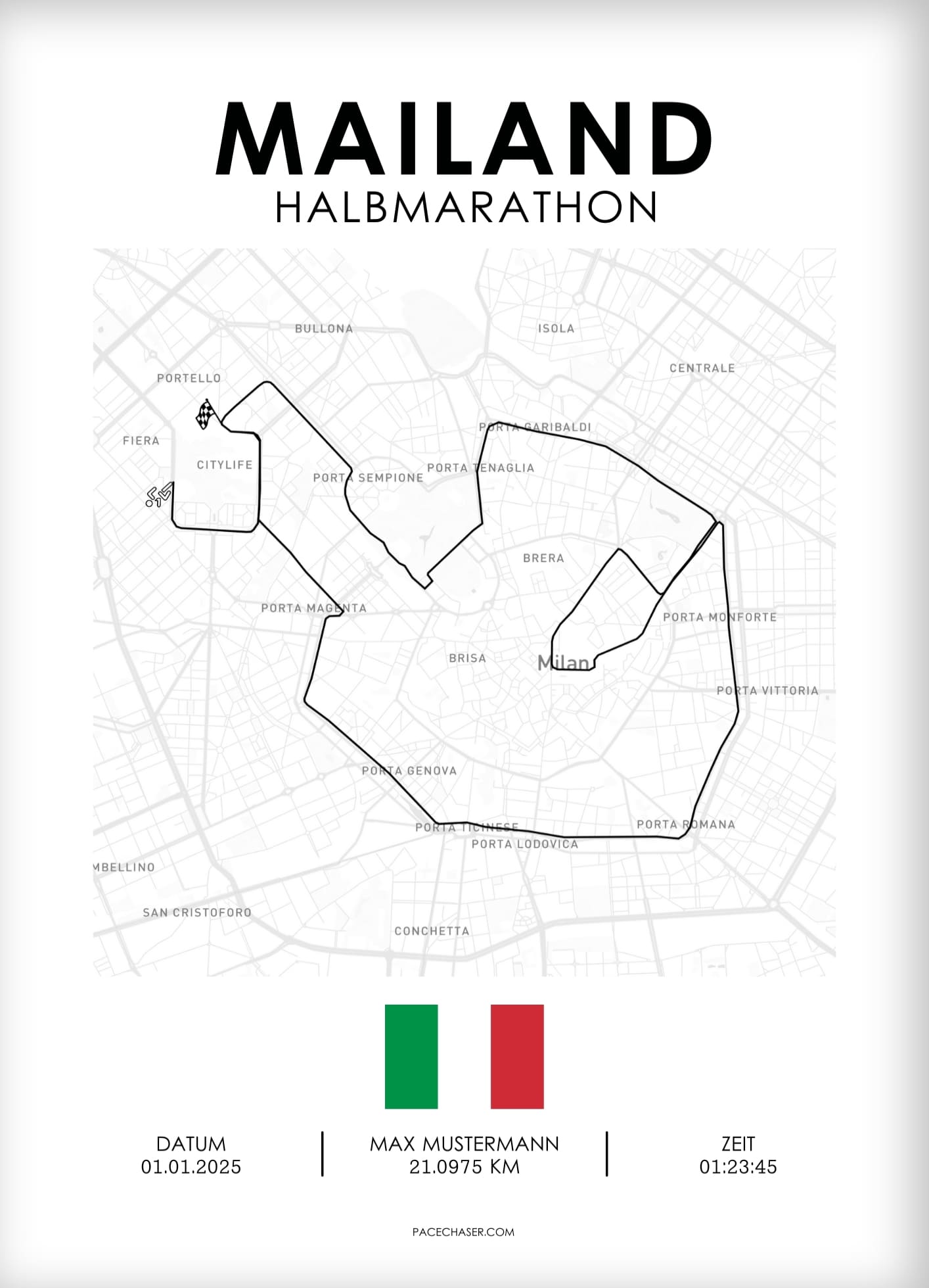 Halbmarathon Mailand Poster (Milano 21)