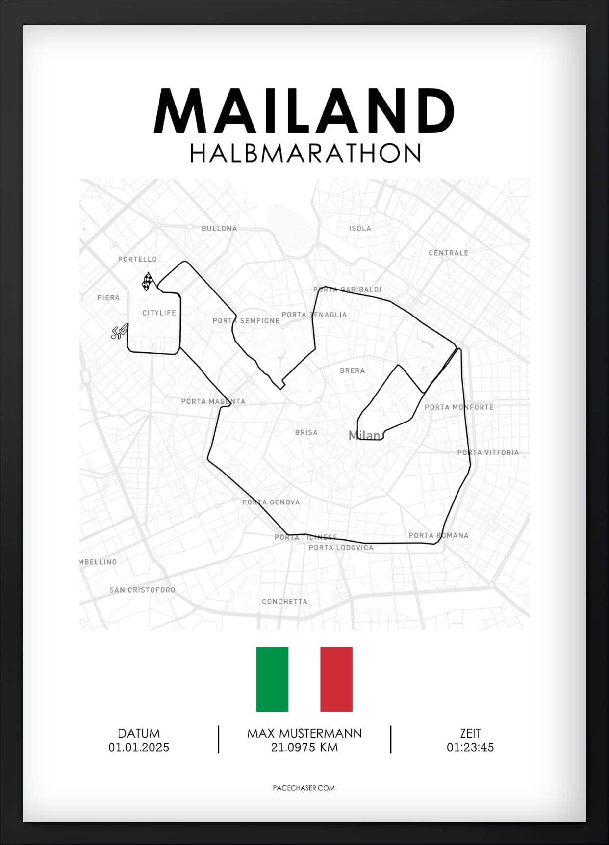 Halbmarathon Mailand Poster (Milano 21)