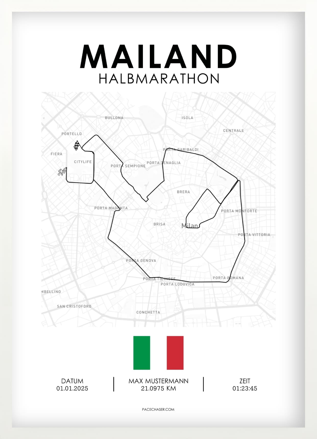 Halbmarathon Mailand Poster (Milano 21)