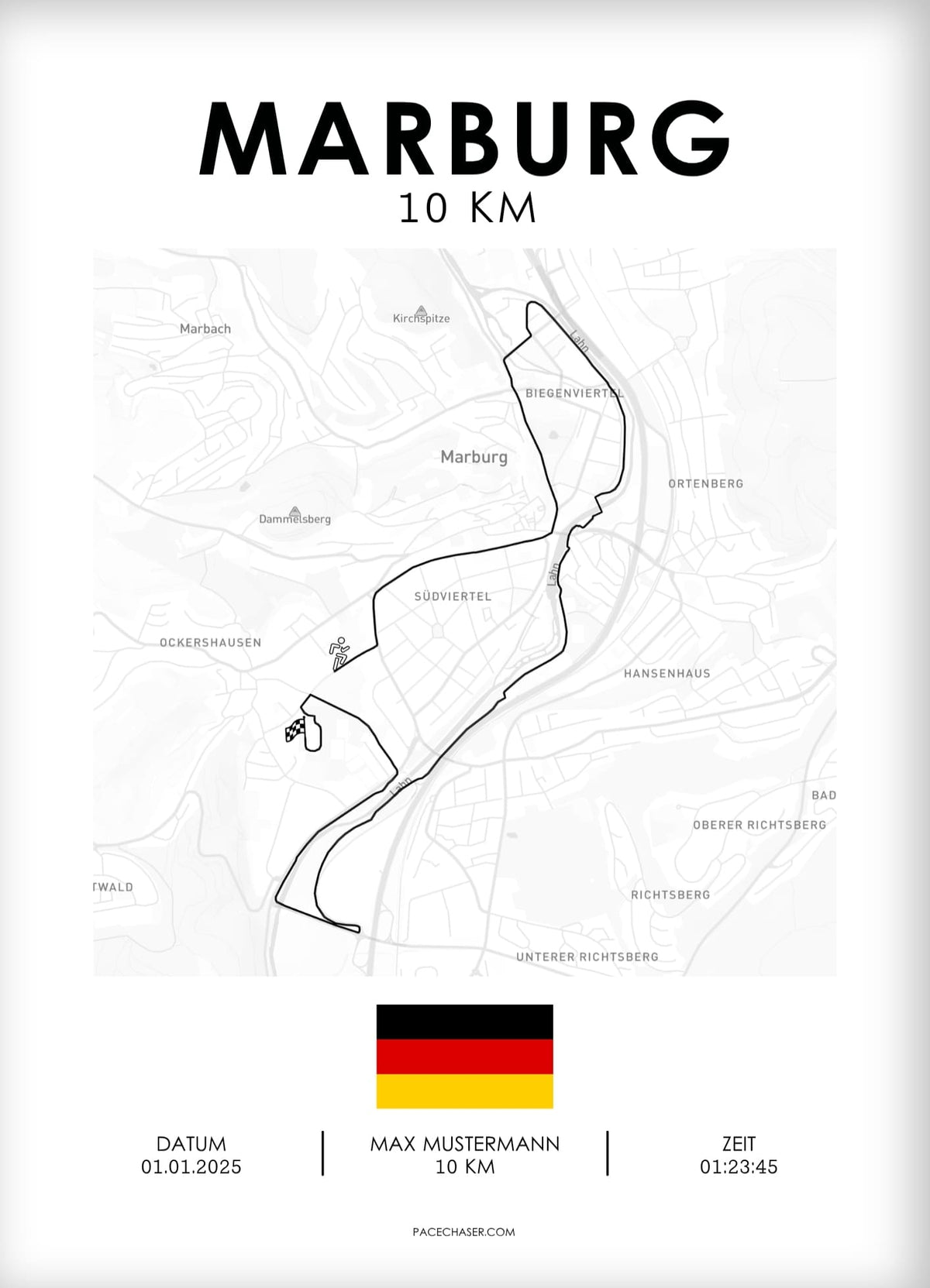 Marburg Marathon / Halbmarathon / 10 km Laufposter
