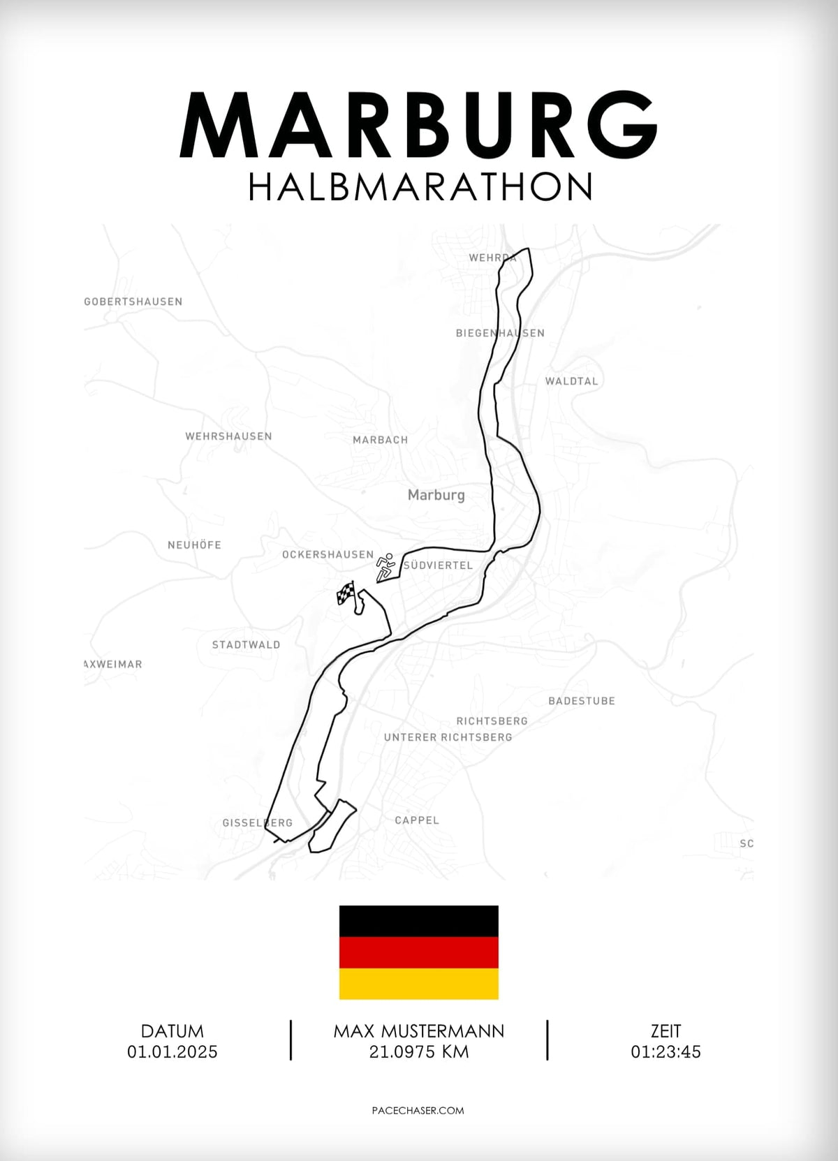 Marburg Marathon / Halbmarathon / 10 km Laufposter