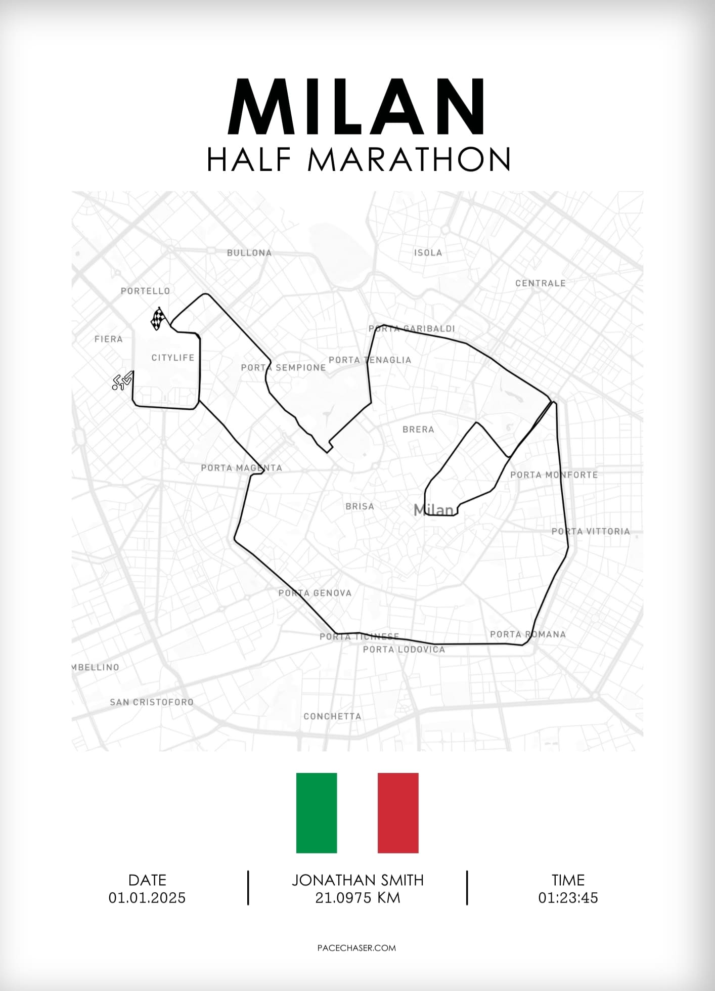 Halbmarathon Mailand Poster (Milano 21)