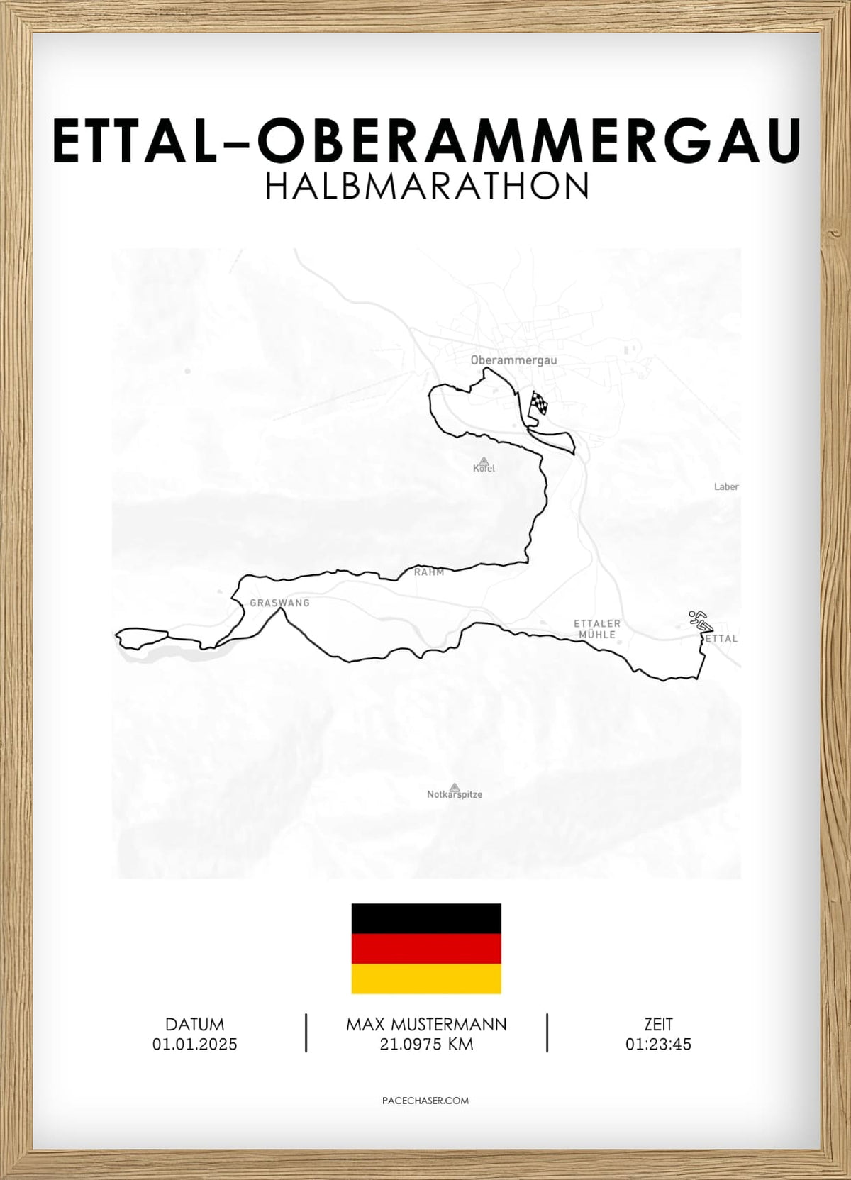 Ettal-Oberammergau Laufposter (Halbmarathon / Panoramalauf / Wellneslauf)