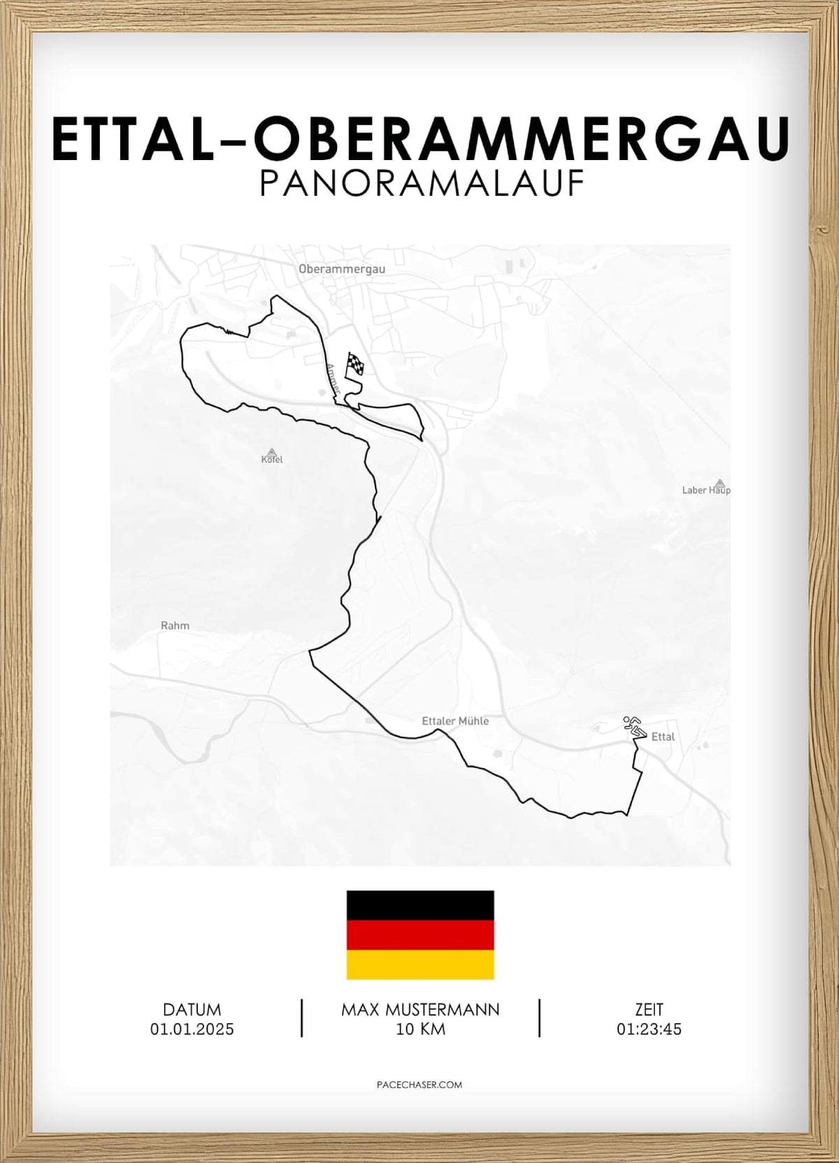 Ettal-Oberammergau Laufposter (Halbmarathon / Panoramalauf / Wellneslauf)