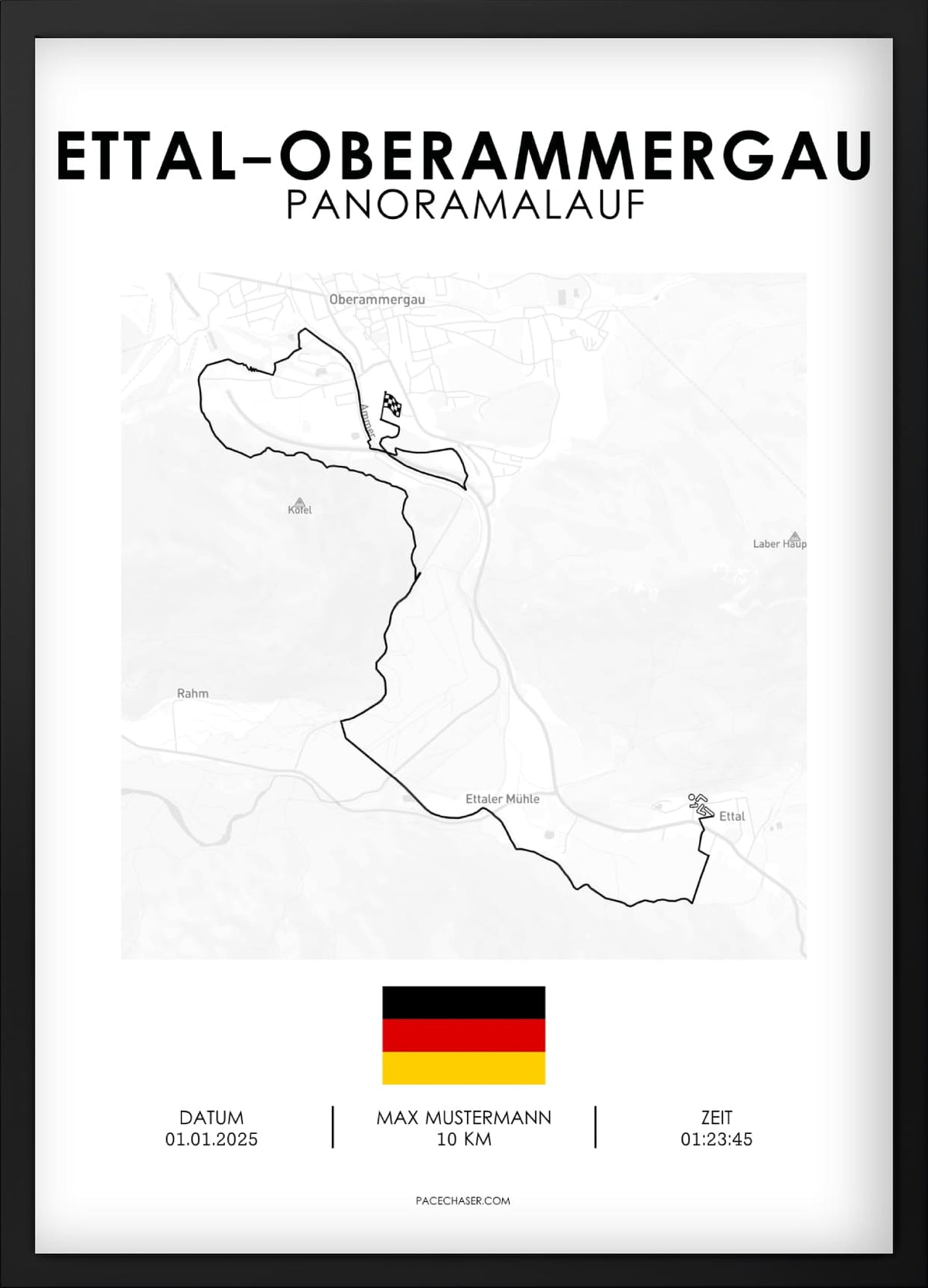 Ettal-Oberammergau Laufposter (Halbmarathon / Panoramalauf / Wellneslauf)