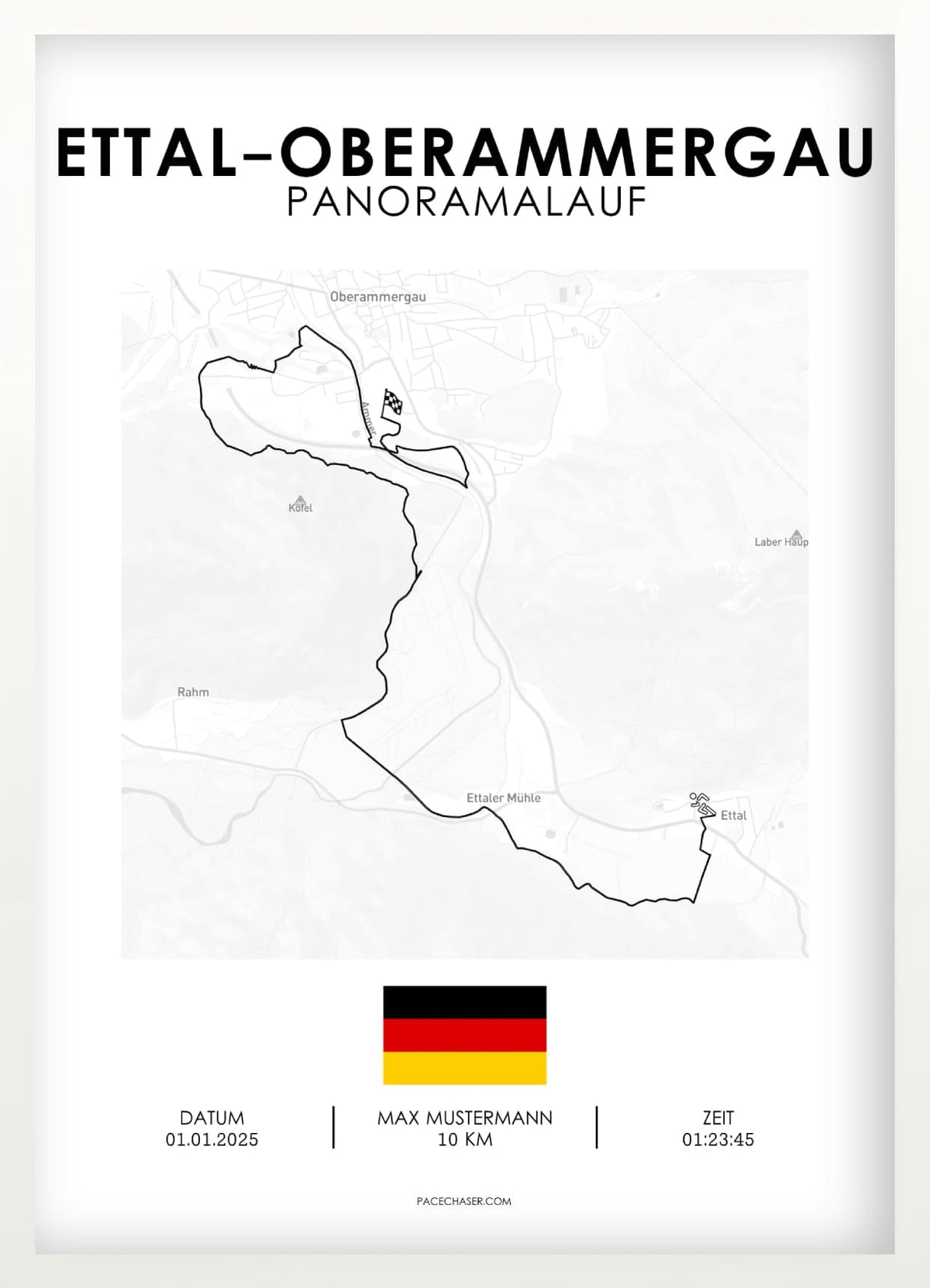 Ettal-Oberammergau Laufposter (Halbmarathon / Panoramalauf / Wellneslauf)