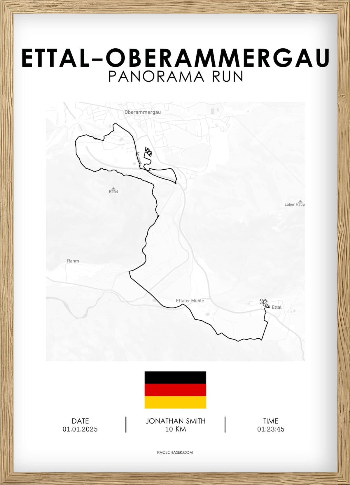 Ettal-Oberammergau Laufposter (Halbmarathon / Panoramalauf / Wellneslauf)