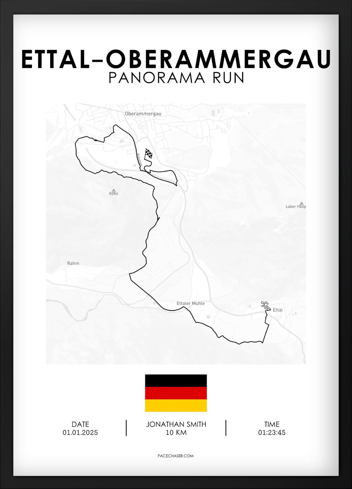 Ettal-Oberammergau Laufposter (Halbmarathon / Panoramalauf / Wellneslauf)