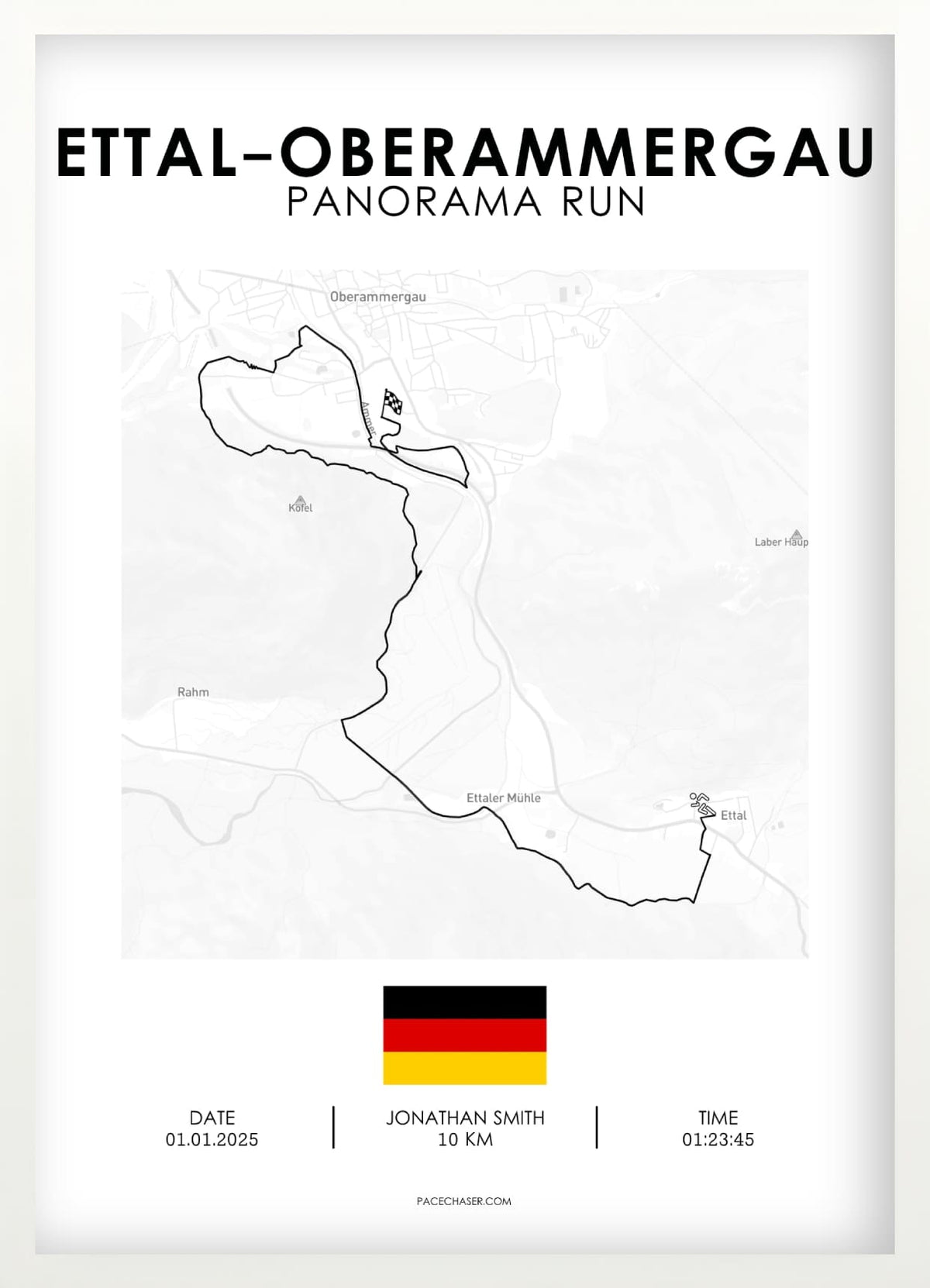 Ettal-Oberammergau Laufposter (Halbmarathon / Panoramalauf / Wellneslauf)