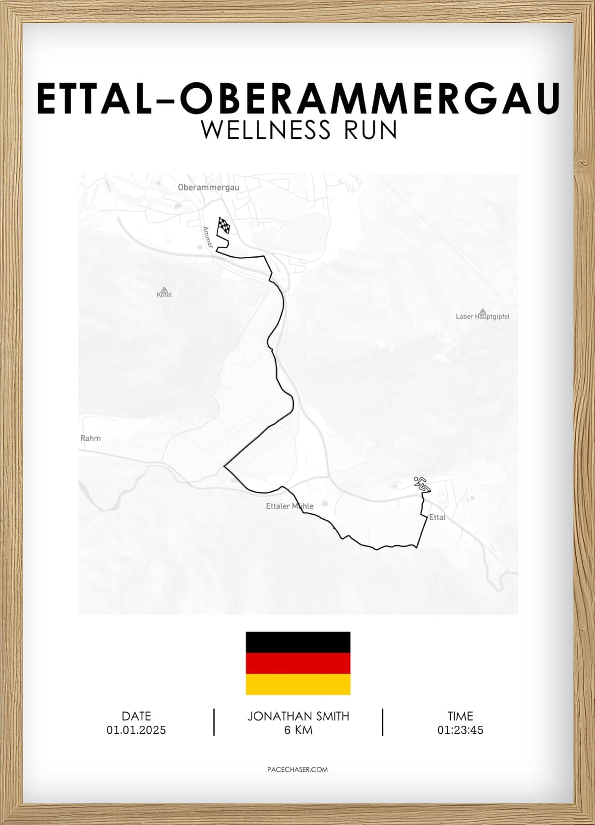 Ettal-Oberammergau Laufposter (Halbmarathon / Panoramalauf / Wellneslauf)