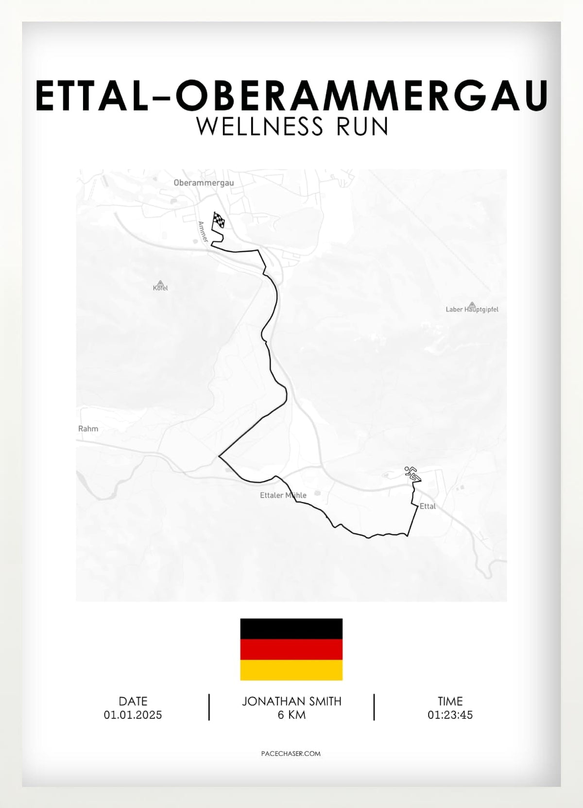 Ettal-Oberammergau Laufposter (Halbmarathon / Panoramalauf / Wellneslauf)