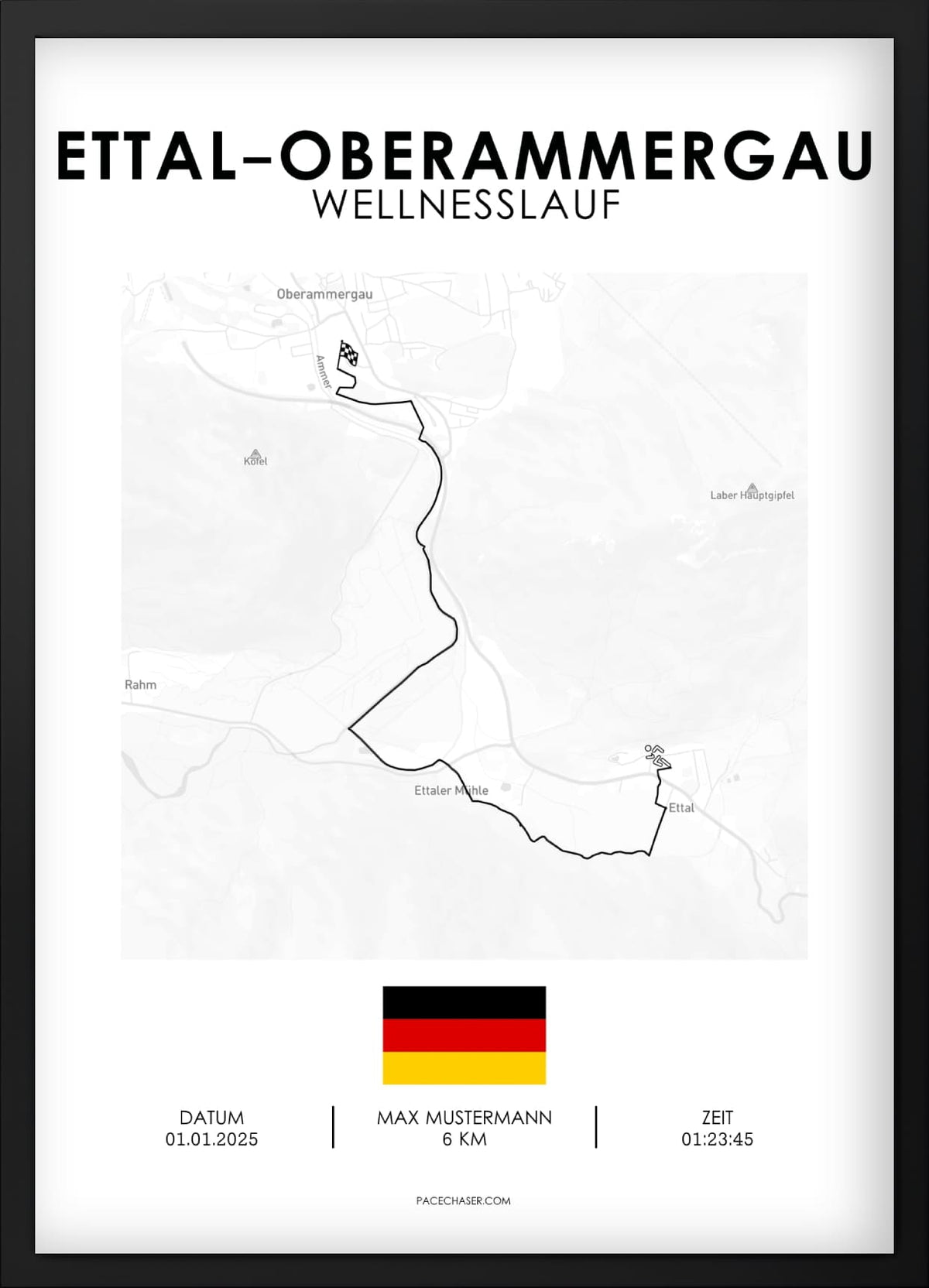 Ettal-Oberammergau Laufposter (Halbmarathon / Panoramalauf / Wellneslauf)