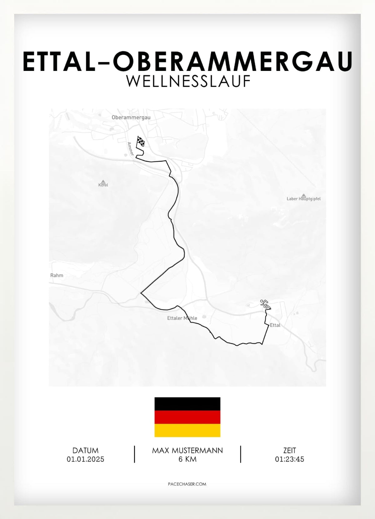 Ettal-Oberammergau Laufposter (Halbmarathon / Panoramalauf / Wellneslauf)