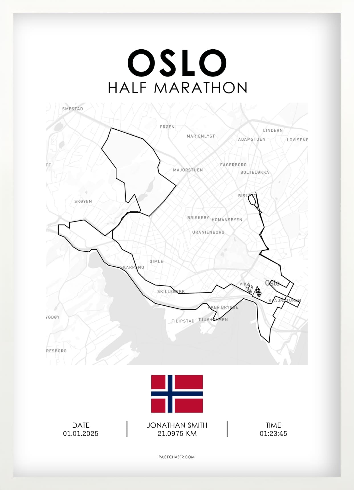 Halbmarathon Oslo Poster