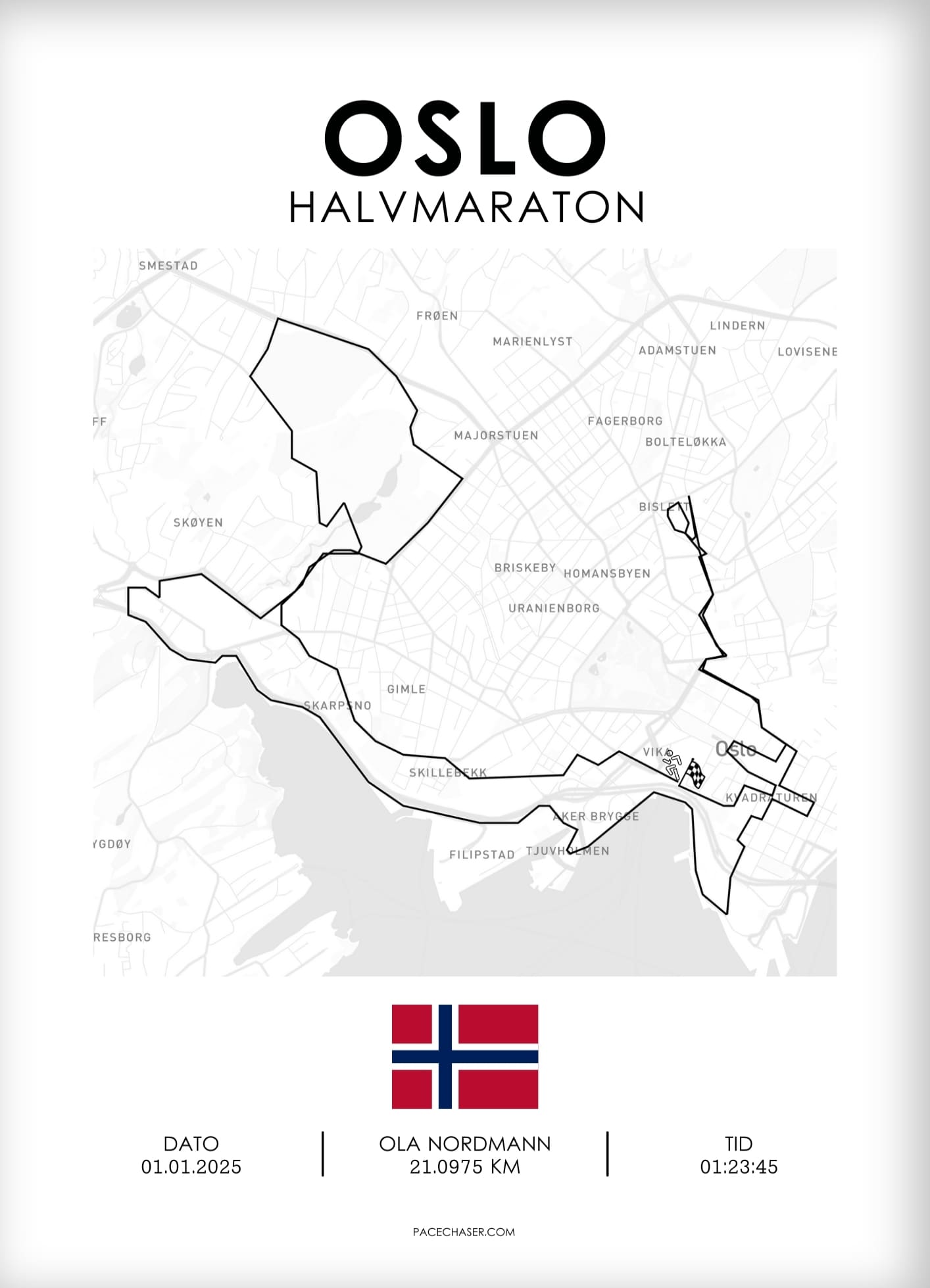 Halbmarathon Oslo Poster