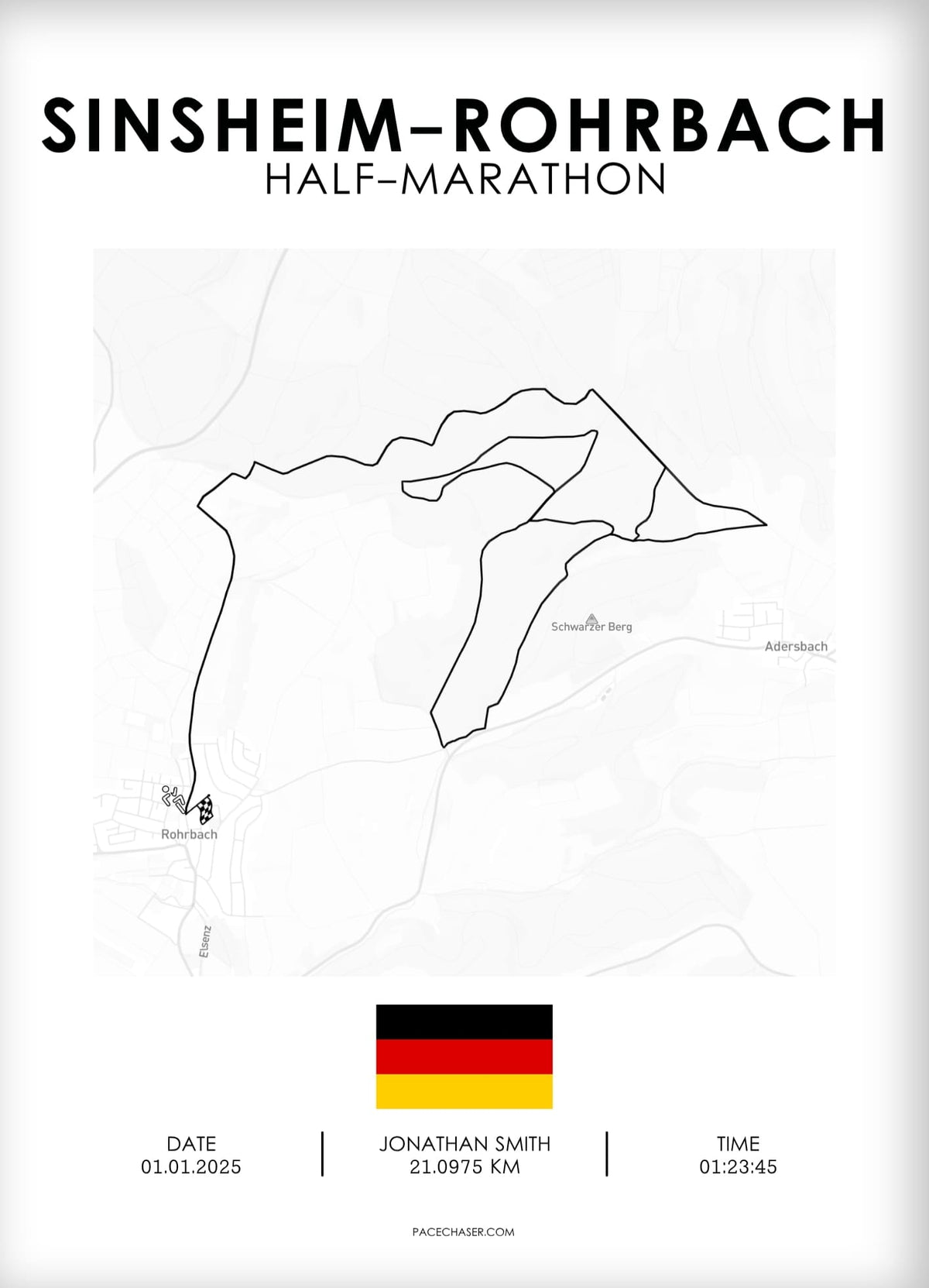 Sinsheim-Rohrbach Laufposter (Marathon/ Halbmarathon / Der Klassiker / Einstiegslauf)