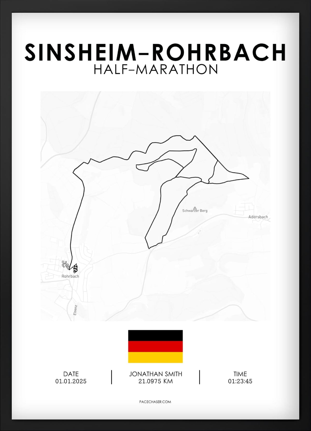 Sinsheim-Rohrbach Laufposter (Marathon/ Halbmarathon / Der Klassiker / Einstiegslauf)