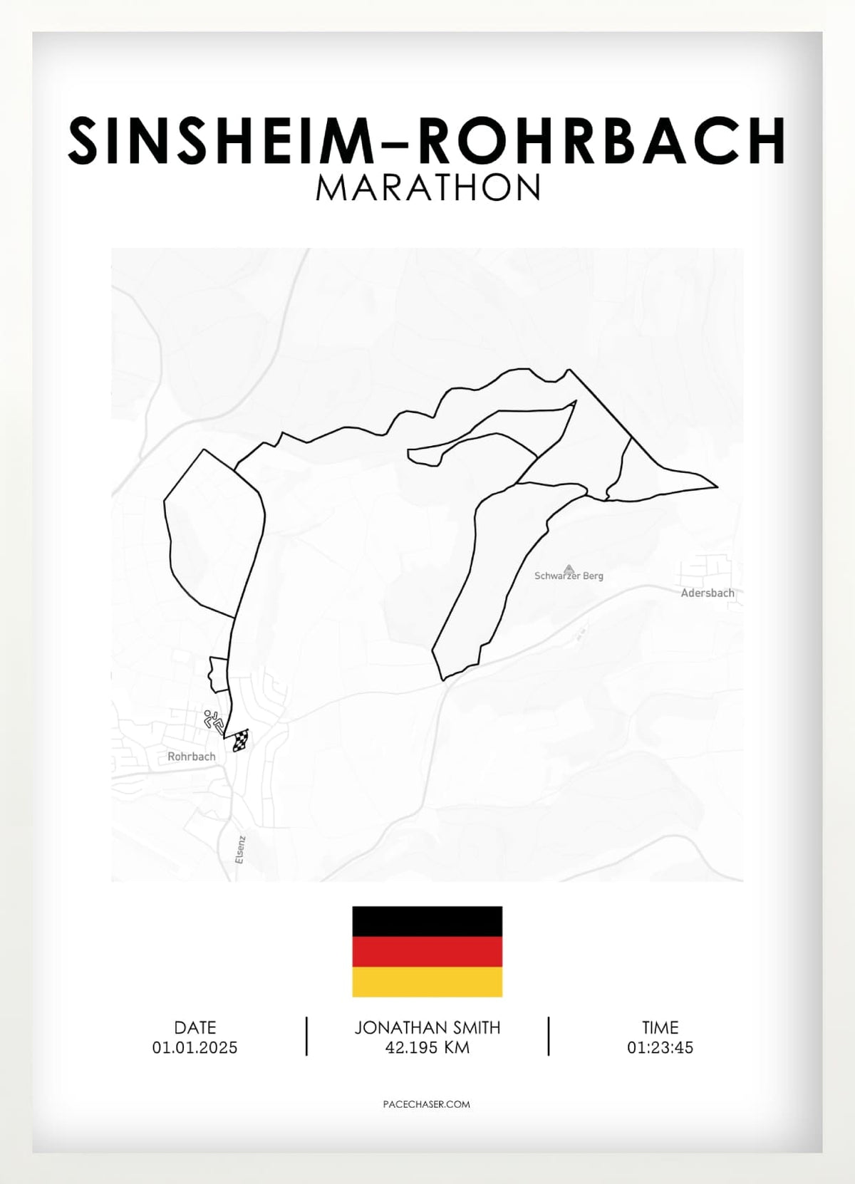 Sinsheim-Rohrbach Laufposter (Marathon/ Halbmarathon / Der Klassiker / Einstiegslauf)