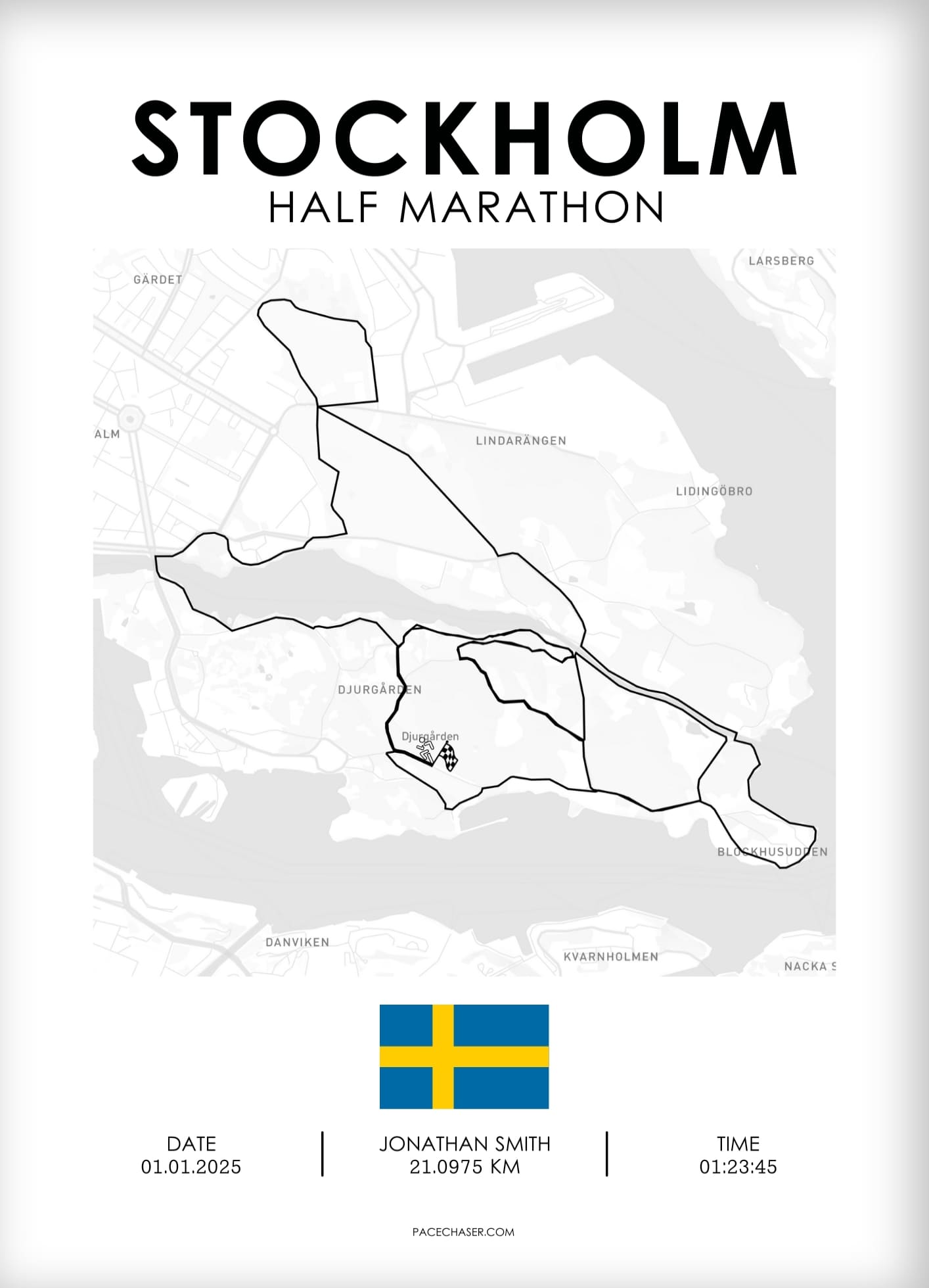 Halbmarathon Stockholm Poster (Prämiarhalvan)