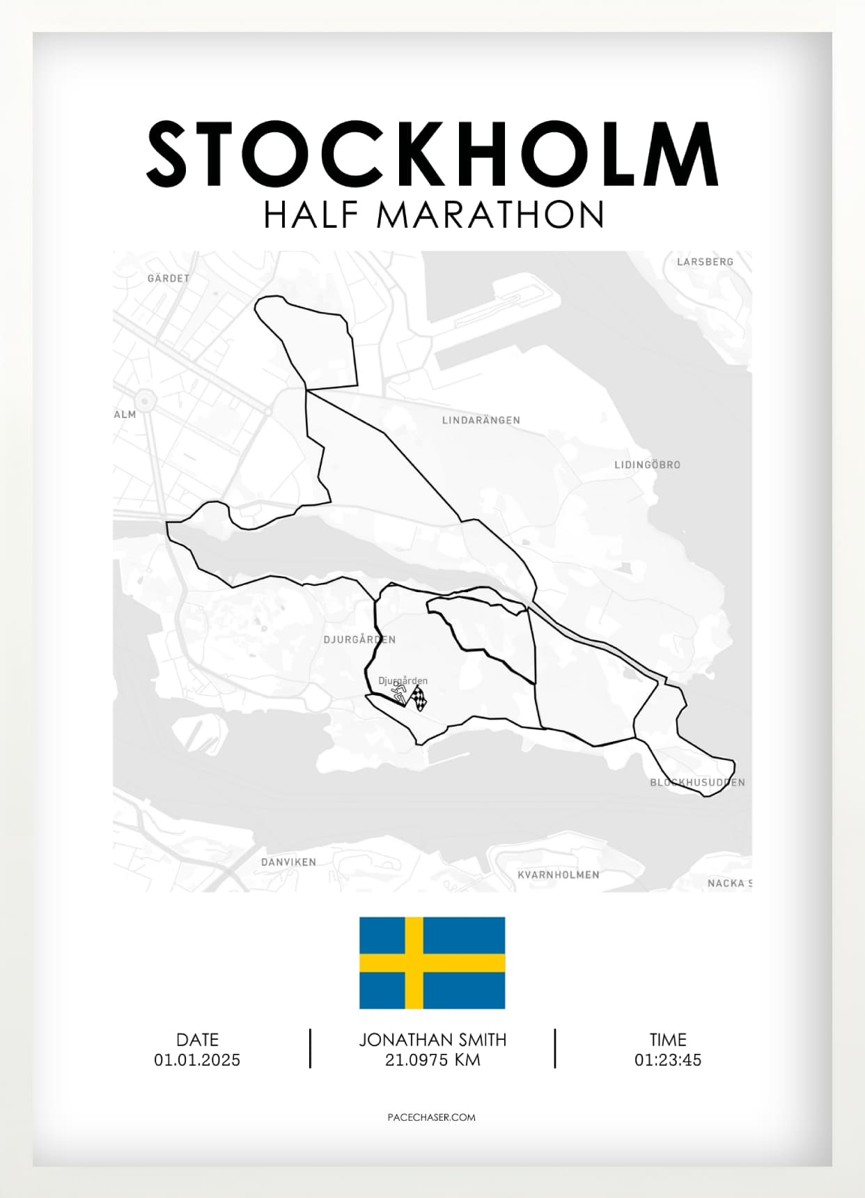 Halbmarathon Stockholm Poster (Prämiarhalvan)