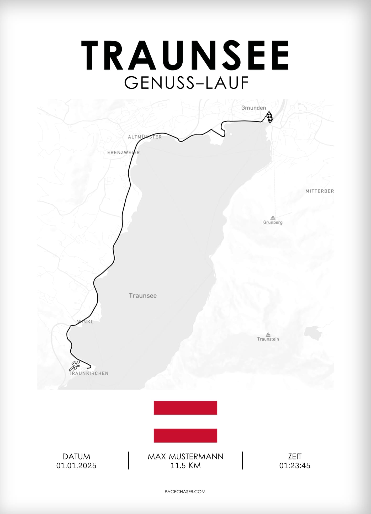 Traunsee Halvmaraton / Genuss-Lauf / Sun-Run Løbsplakat