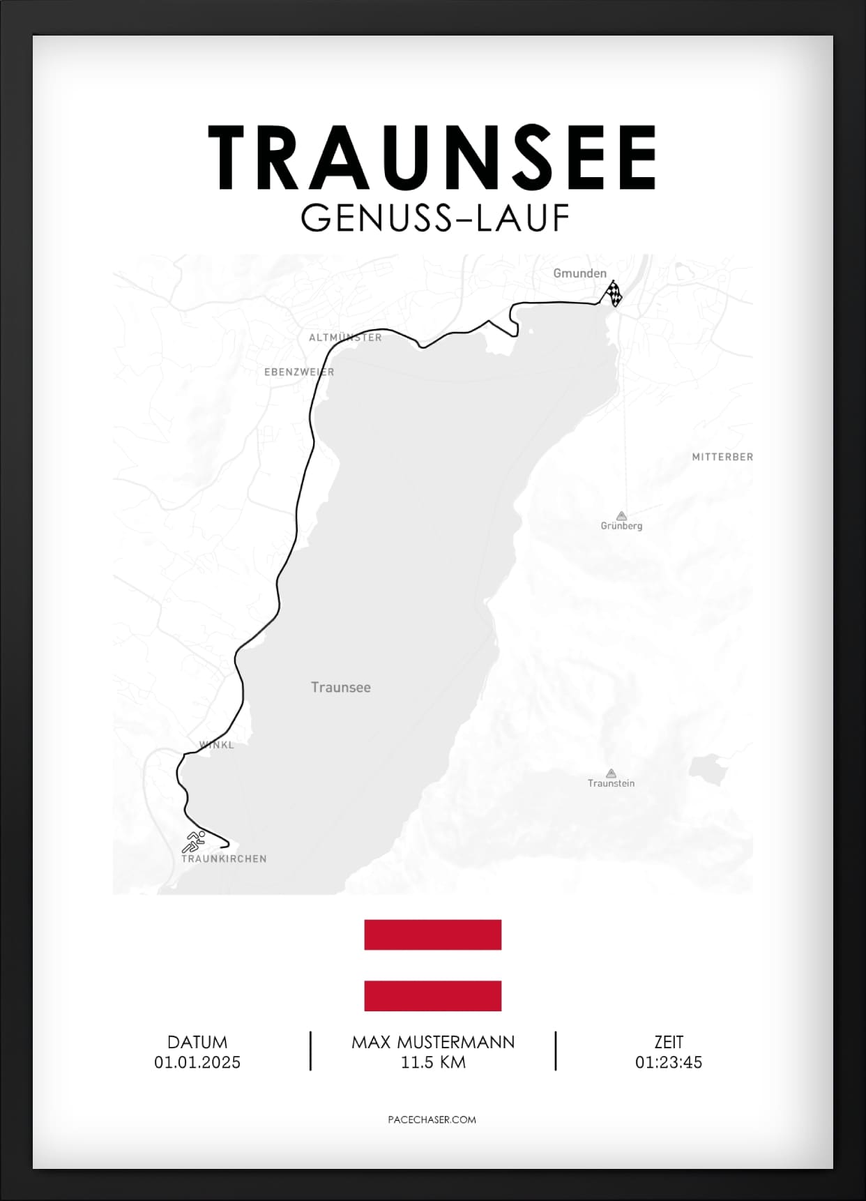 Traunsee Halvmaraton / Genuss-Lauf / Sun-Run Løbsplakat