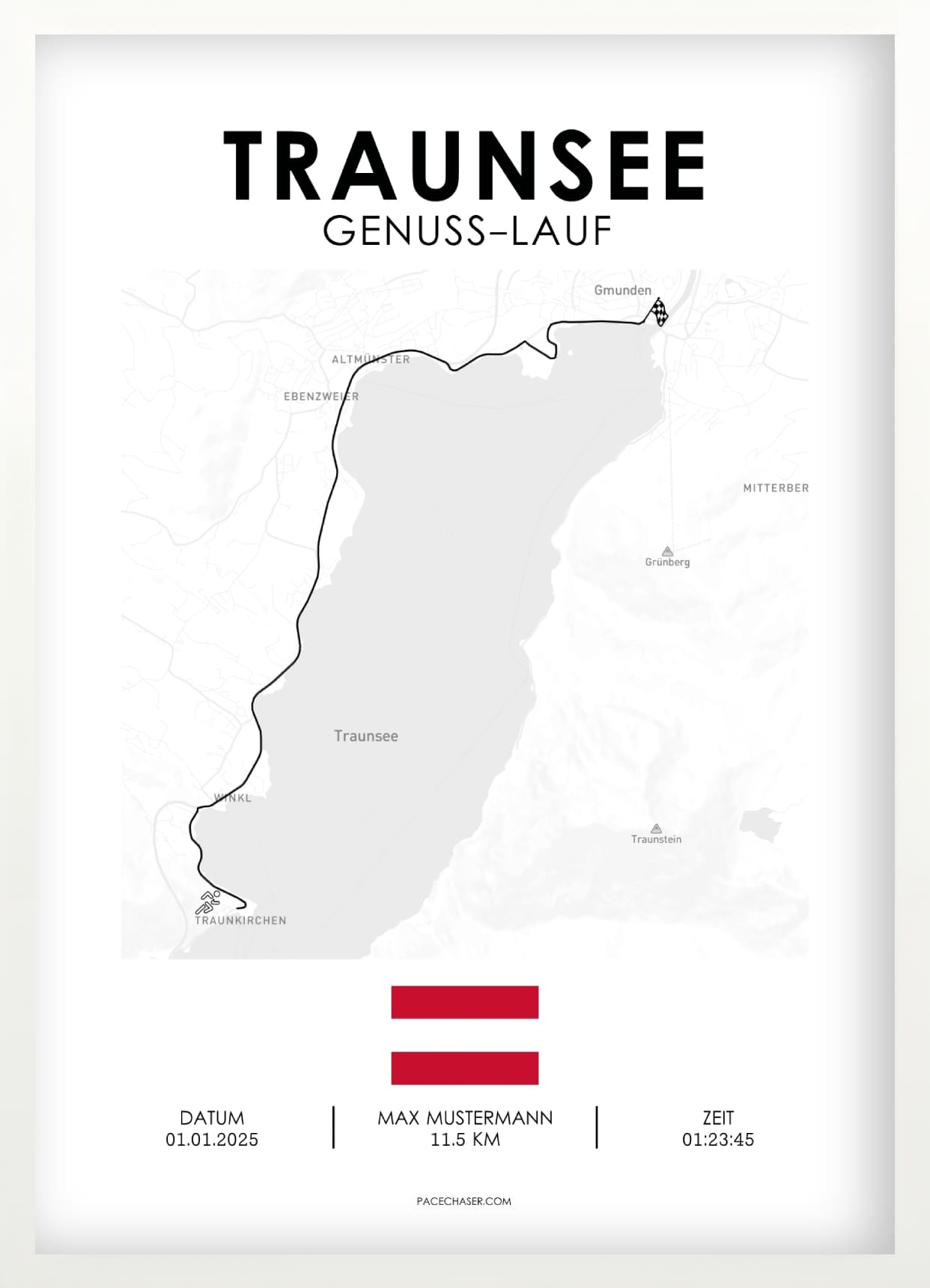 Traunsee Halvmaraton / Genuss-Lauf / Sun-Run Løbsplakat