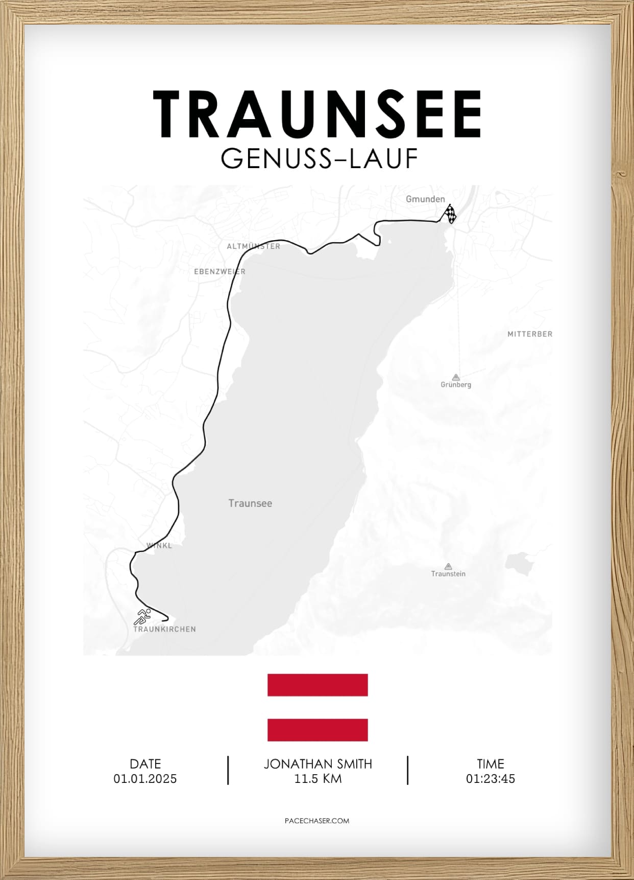 Traunsee Halvmaraton / Genuss-Lauf / Sun-Run Løbsplakat