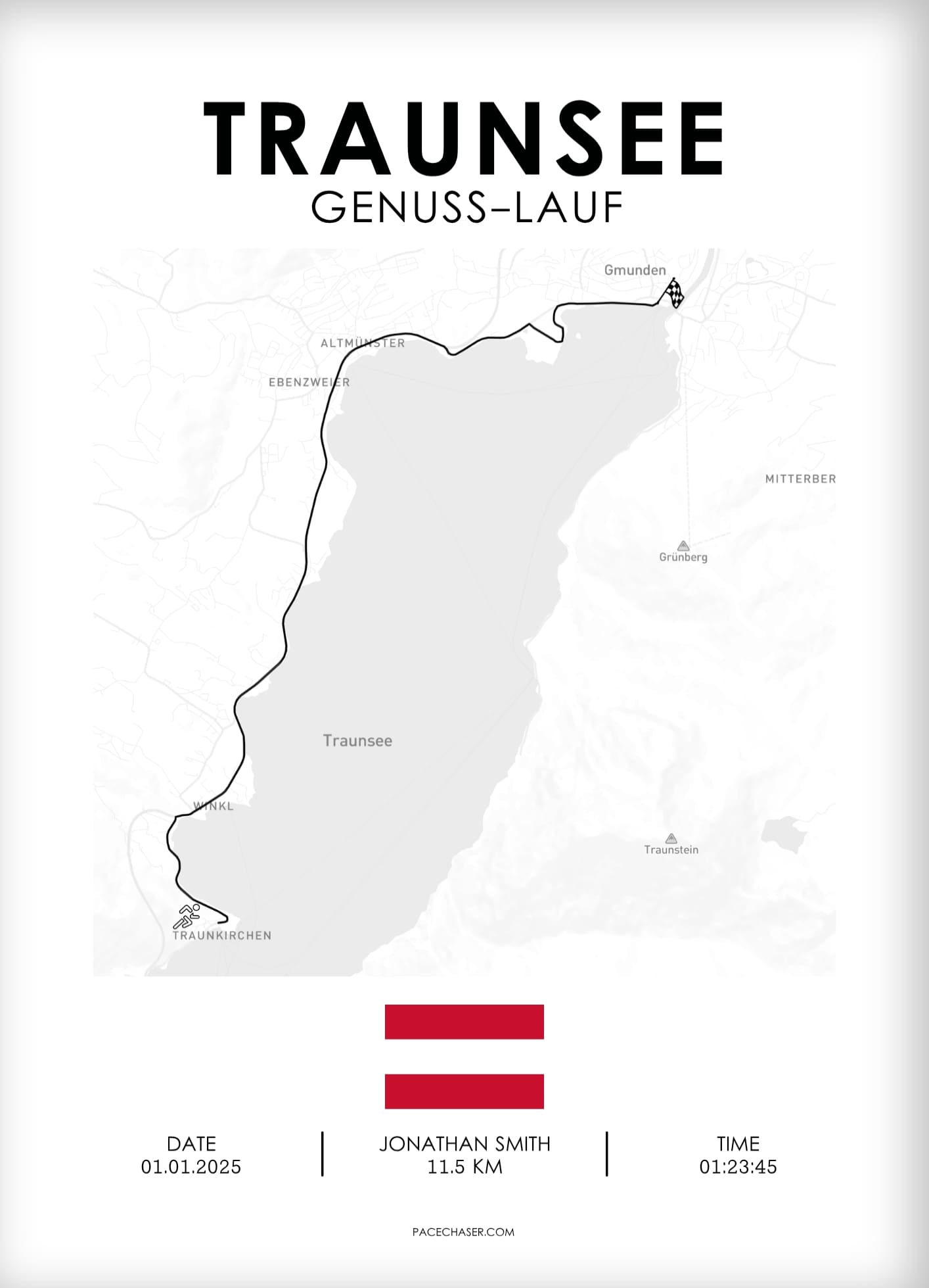 Traunsee Halvmaraton / Genuss-Lauf / Sun-Run Løbsplakat