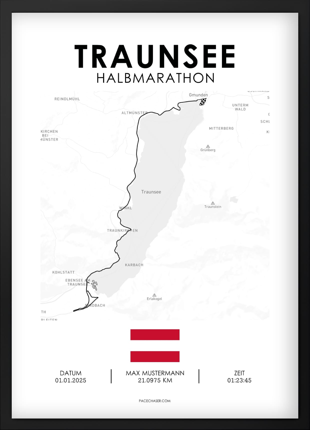 Traunsee Halvmaraton / Genuss-Lauf / Sun-Run Løbsplakat
