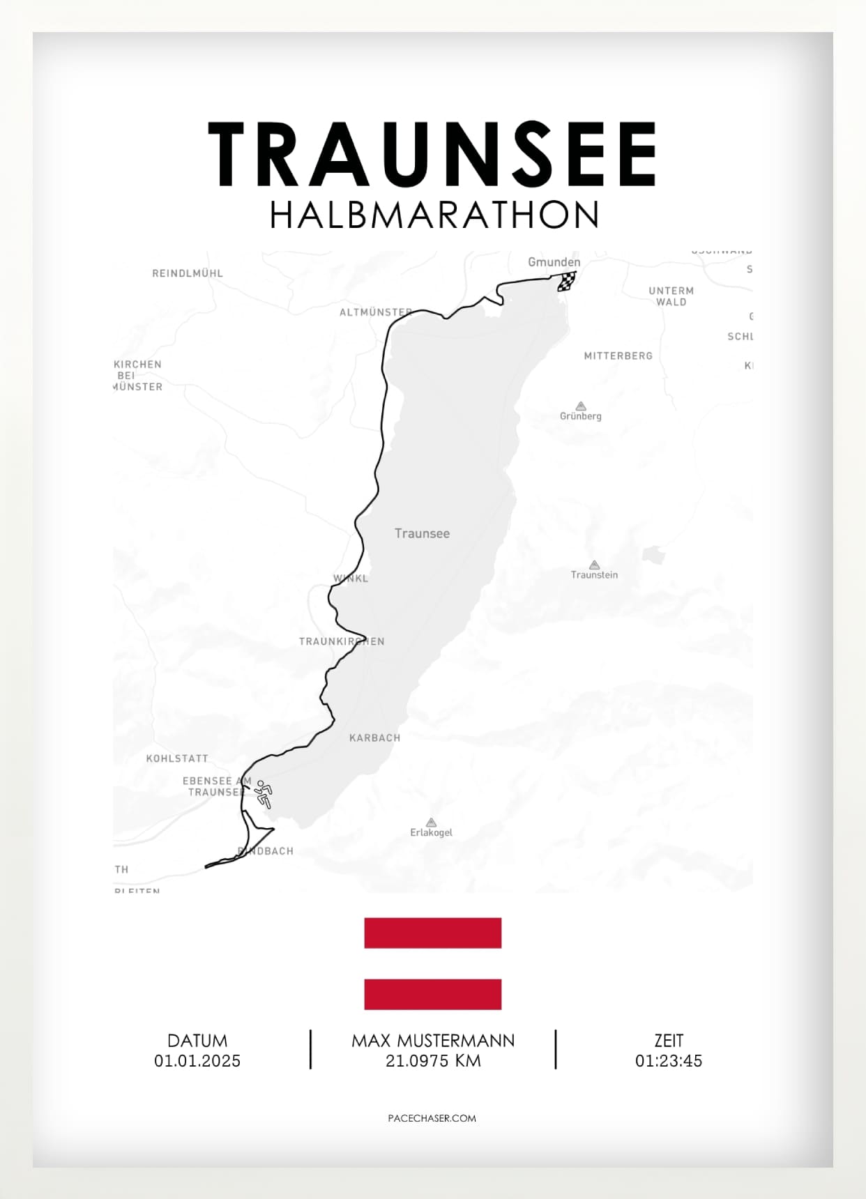 Traunsee Halvmaraton / Genuss-Lauf / Sun-Run Løbsplakat