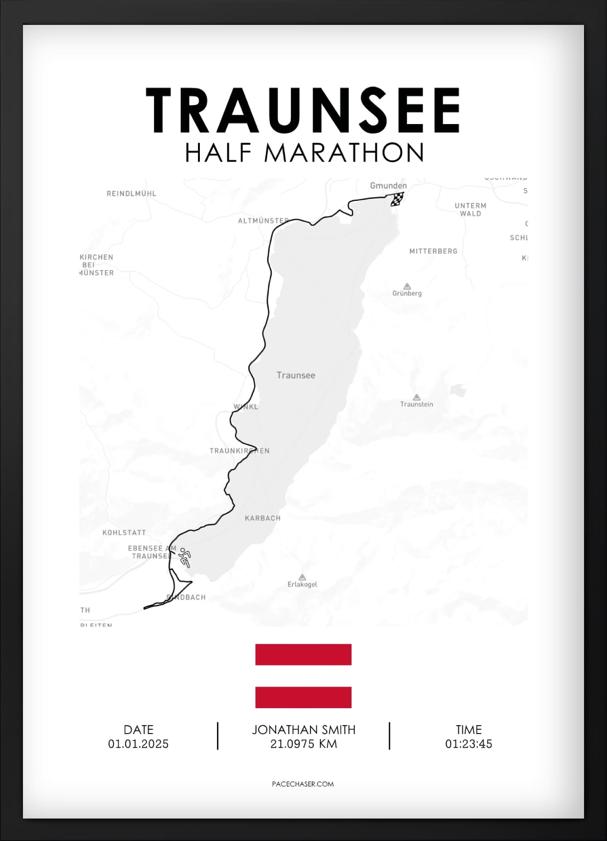 Traunsee Halvmaraton / Genuss-Lauf / Sun-Run Løbsplakat