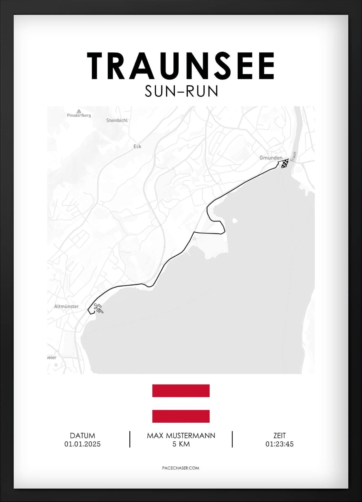 Traunsee Halvmaraton / Genuss-Lauf / Sun-Run Løbsplakat