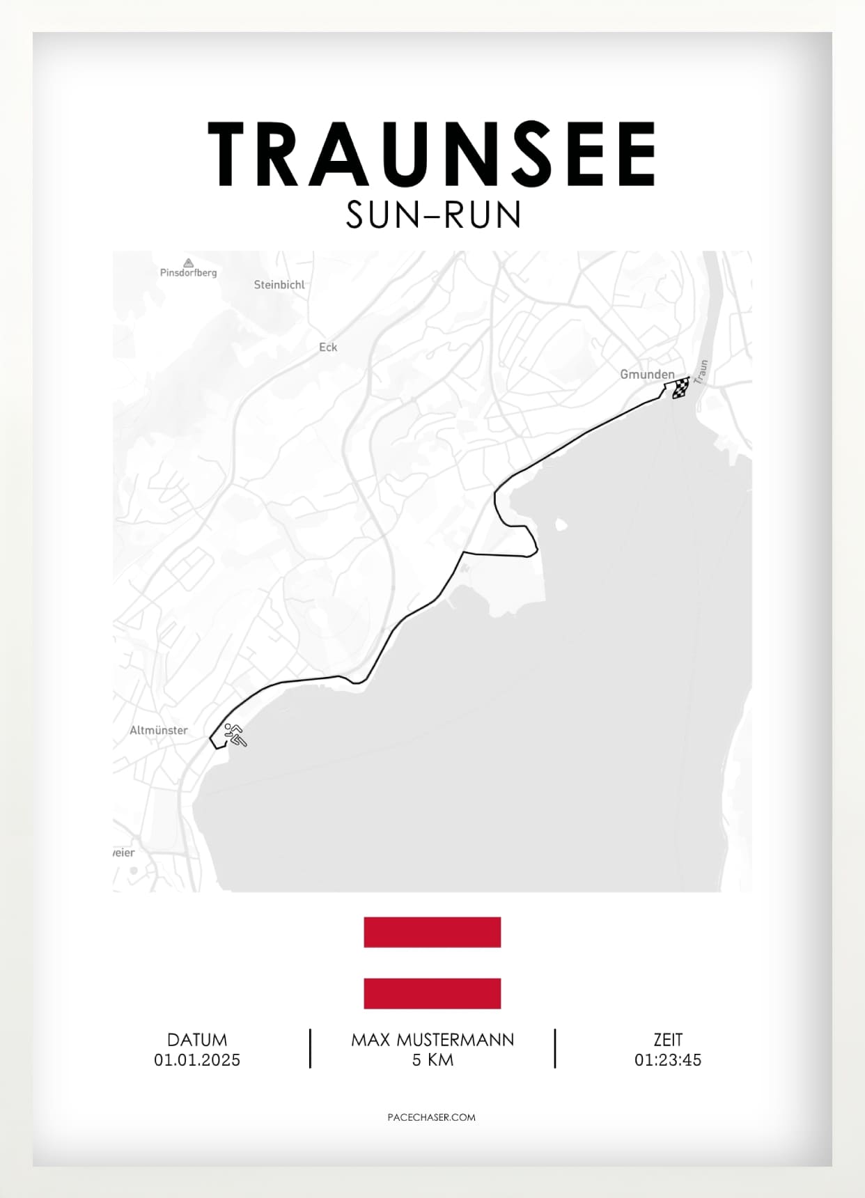Traunsee Halvmaraton / Genuss-Lauf / Sun-Run Løbsplakat