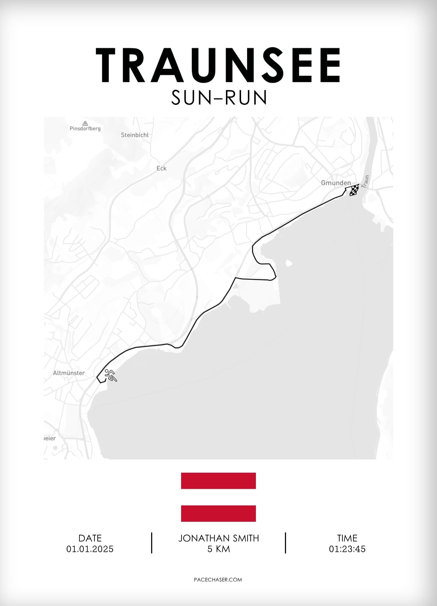 Traunsee Halvmaraton / Genuss-Lauf / Sun-Run Løbsplakat