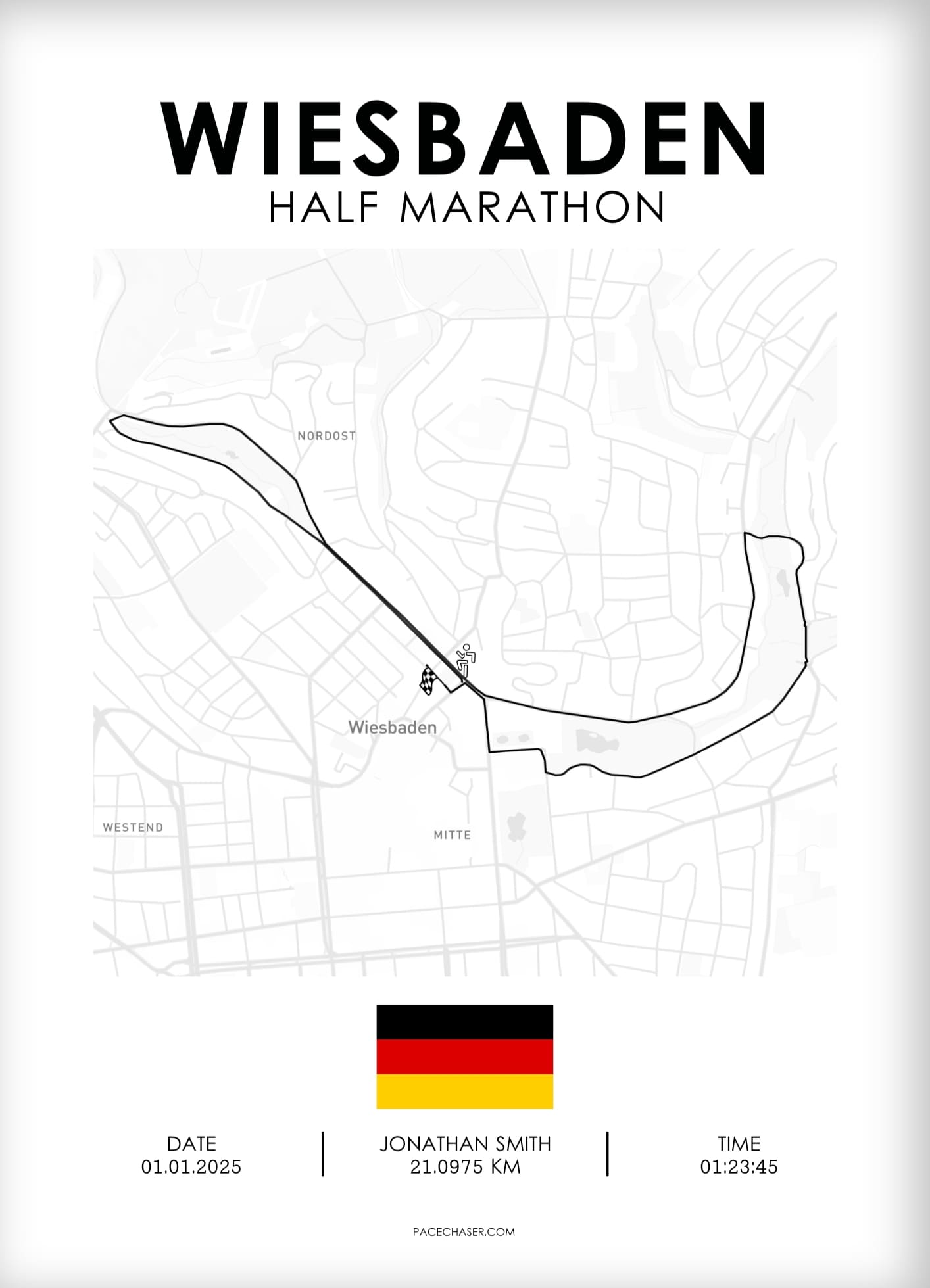 Wiesbaden Marathon / Half Marathon / 10 km / 5 km Race Poster